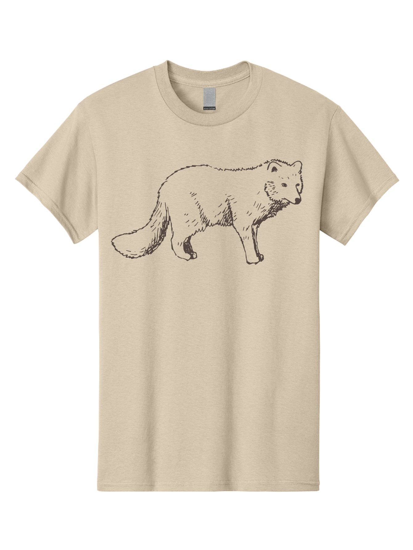 Fox Men'S Graphic Tee, 100% Cotton, Comfortable Casual Summer Wear, Machine Washable, Hand-Drawn Fox, Wildlife Illustration, Animal Art, Sketch Of A Fox, Furry Creature, Wild Animal, Cute Fox, Cartoon Style -  Aaa885 4