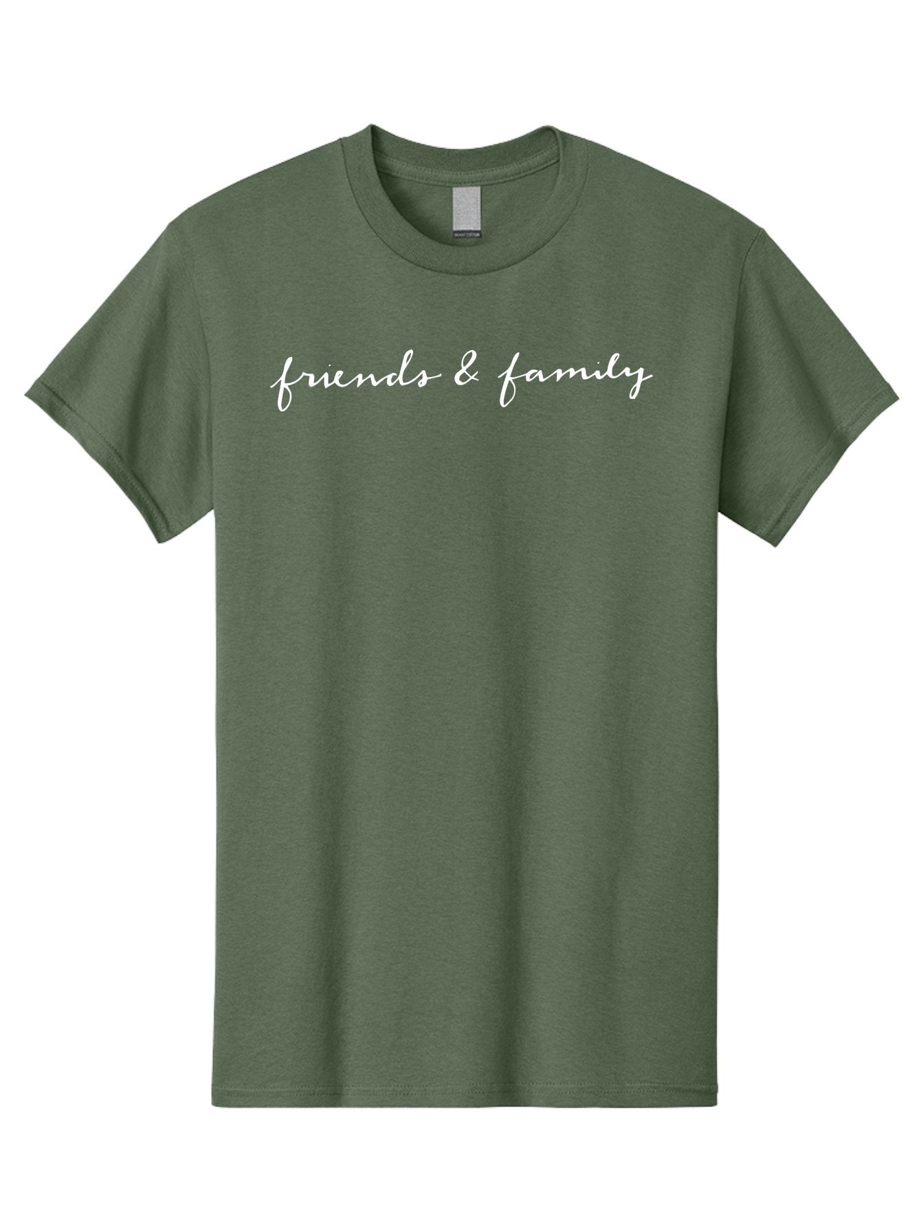 Friends-Family-1 Men'S Graphic Tee, 100% Cotton, Comfortable Casual Summer Wear, Machine Washable, Friends And Family, Cursive Text, Love Ones, Close Relationships, Family Bonding, Friendship Goals -  Aaa886 15