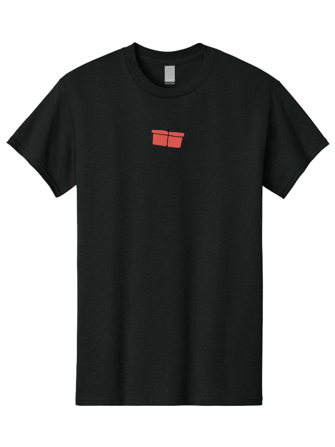 Gift-Box-1 Men'S Graphic Tee, 100% Cotton, Comfortable Casual Summer Wear, Machine Washable, Red Gift Box, Gift Wrapping, Present Box, Birthday Gift, Cartoon Style, Simple Design, Ribbon On Top, Gift Idea, Wrapped Gift -  Aaa890