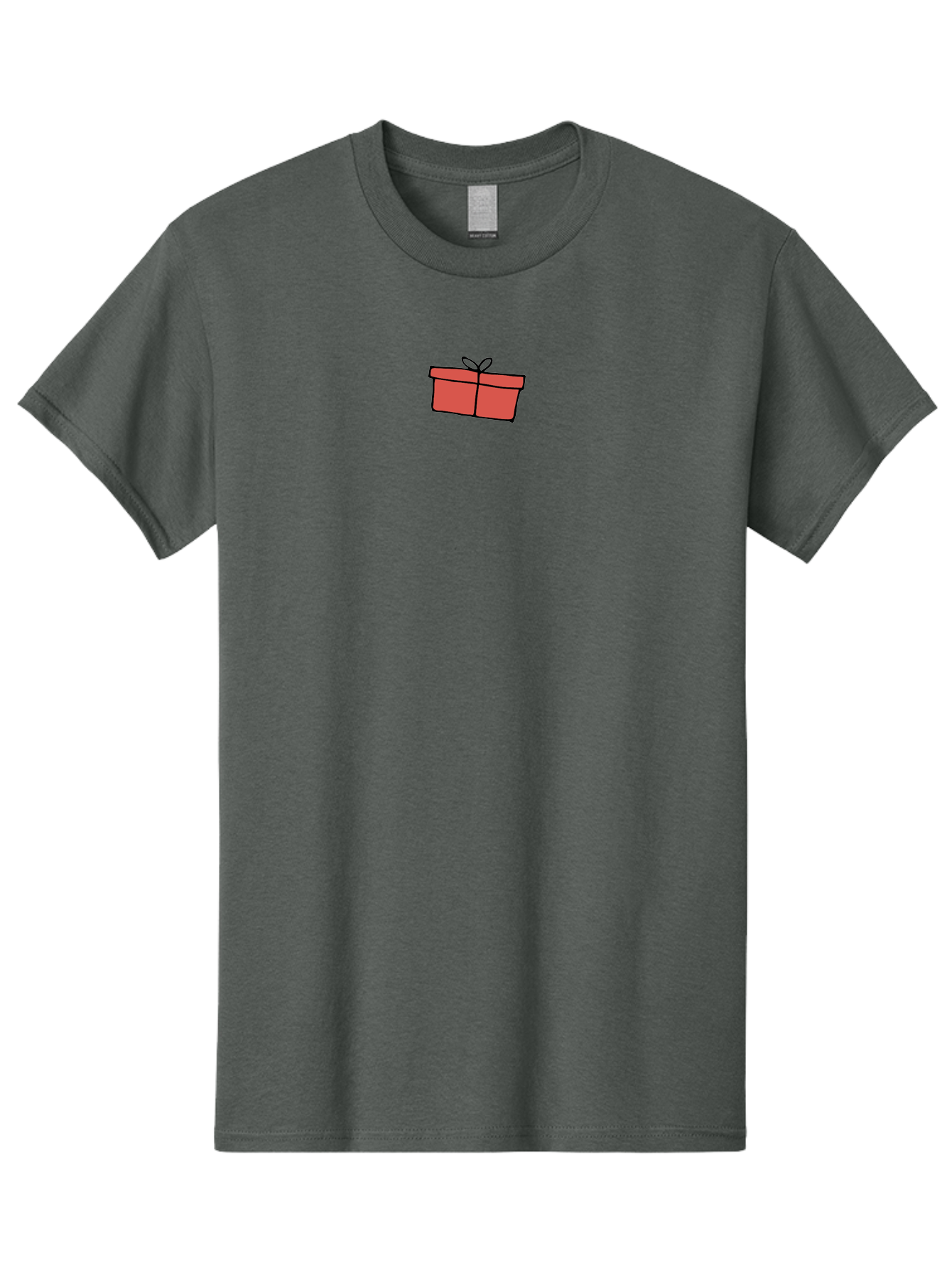 Gift-Box-1 Men'S Graphic Tee, 100% Cotton, Comfortable Casual Summer Wear, Machine Washable, Red Gift Box, Gift Wrapping, Present Box, Birthday Gift, Cartoon Style, Simple Design, Ribbon On Top, Gift Idea, Wrapped Gift -  Aaa890 3