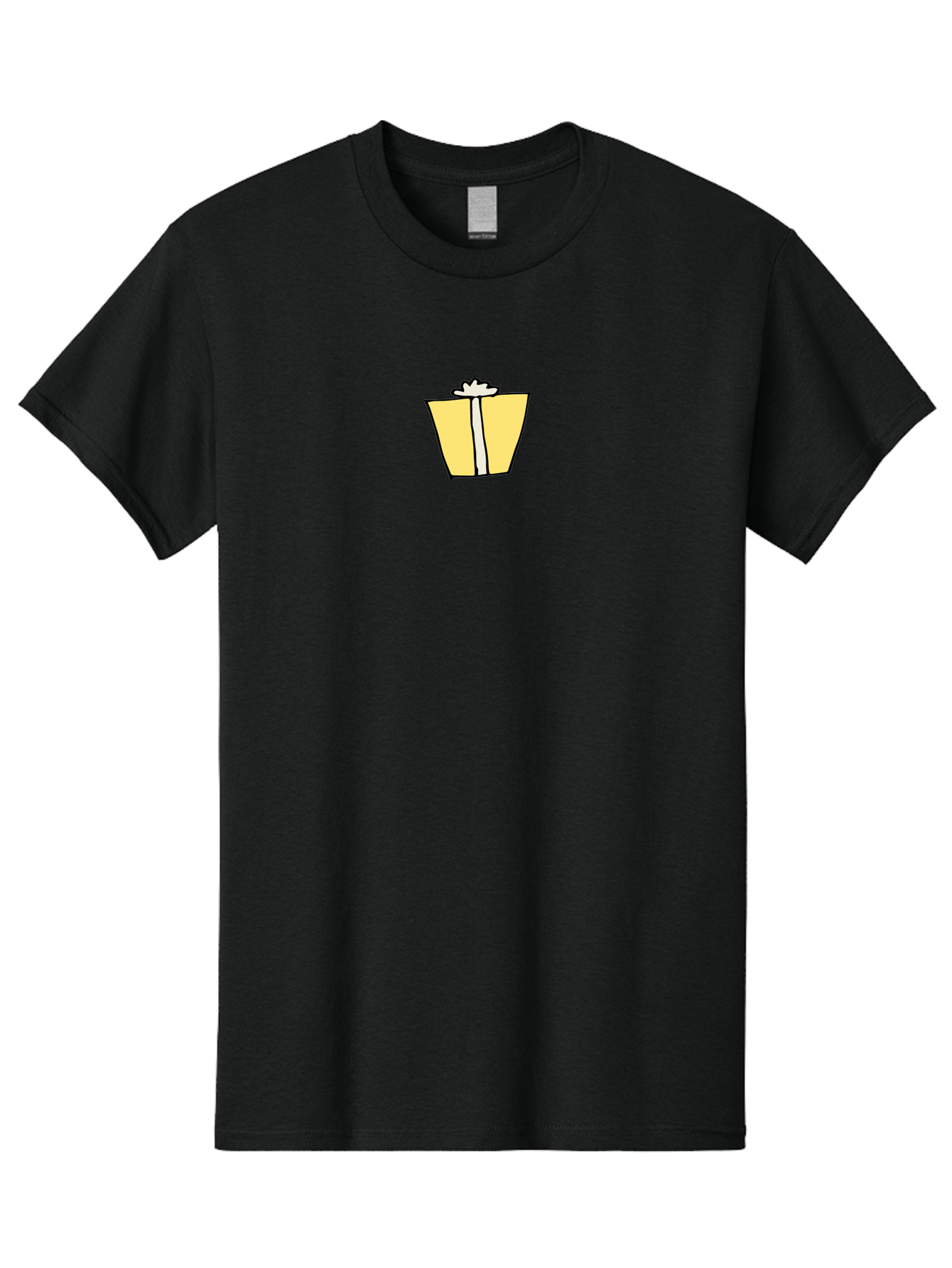 Gift-Box-2 Men'S Graphic Tee, 100% Cotton, Comfortable Casual Summer Wear, Machine Washable, Gift Bag, Yellow Bag, White Ribbon, Present, Gift, Birthday, Celebration, Party Favor, Gift Giving, Festive -  Aaa891