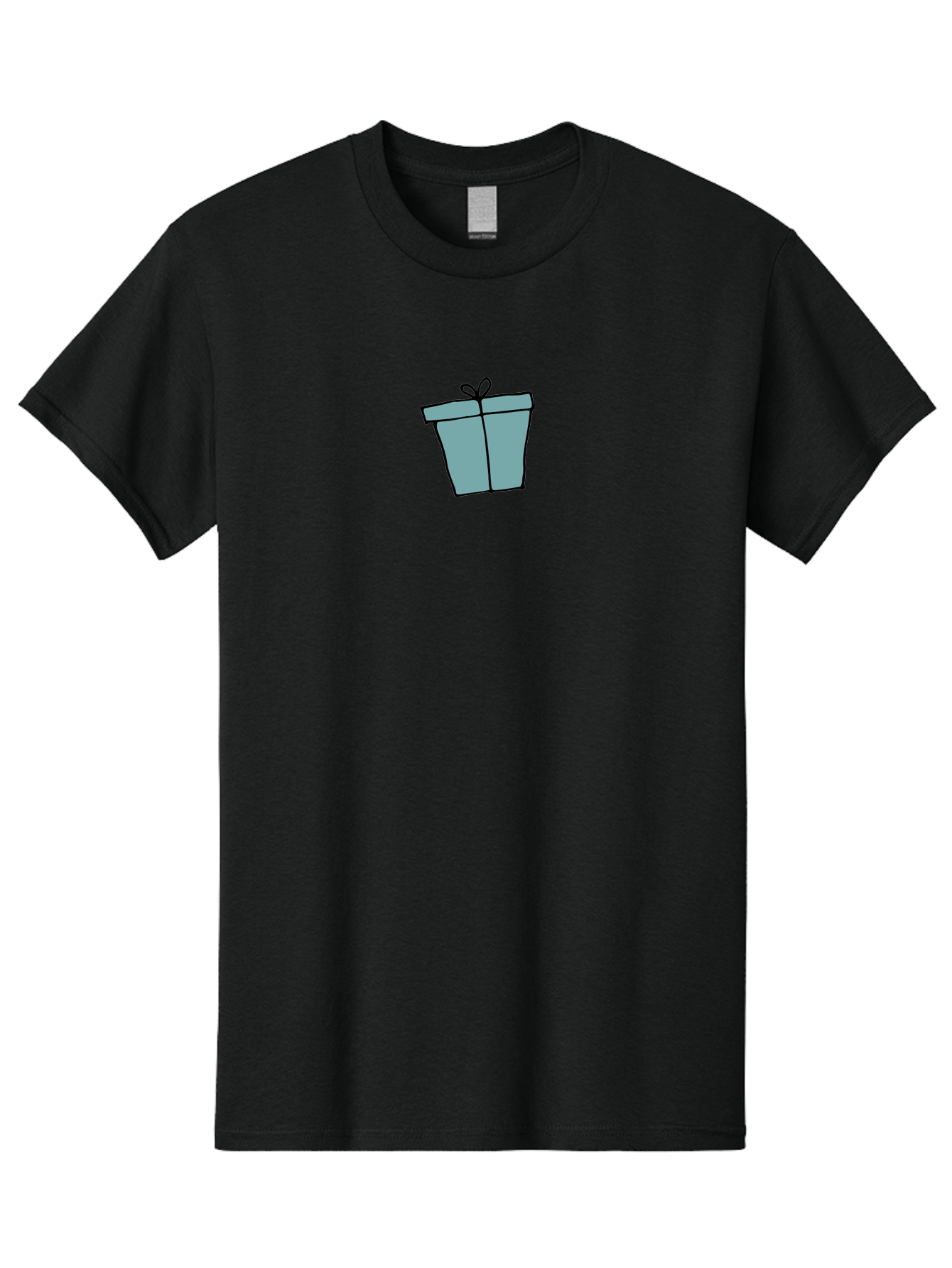 Gift-Box-4 Men'S Graphic Tee, 100% Cotton, Comfortable Casual Summer Wear, Machine Washable, Gift Box, Wrapped Present, Bow On Top, Simple Design, Minimalist Style, Illustration Art, Special Occasion, Celebratory Gift, -  Aaa893