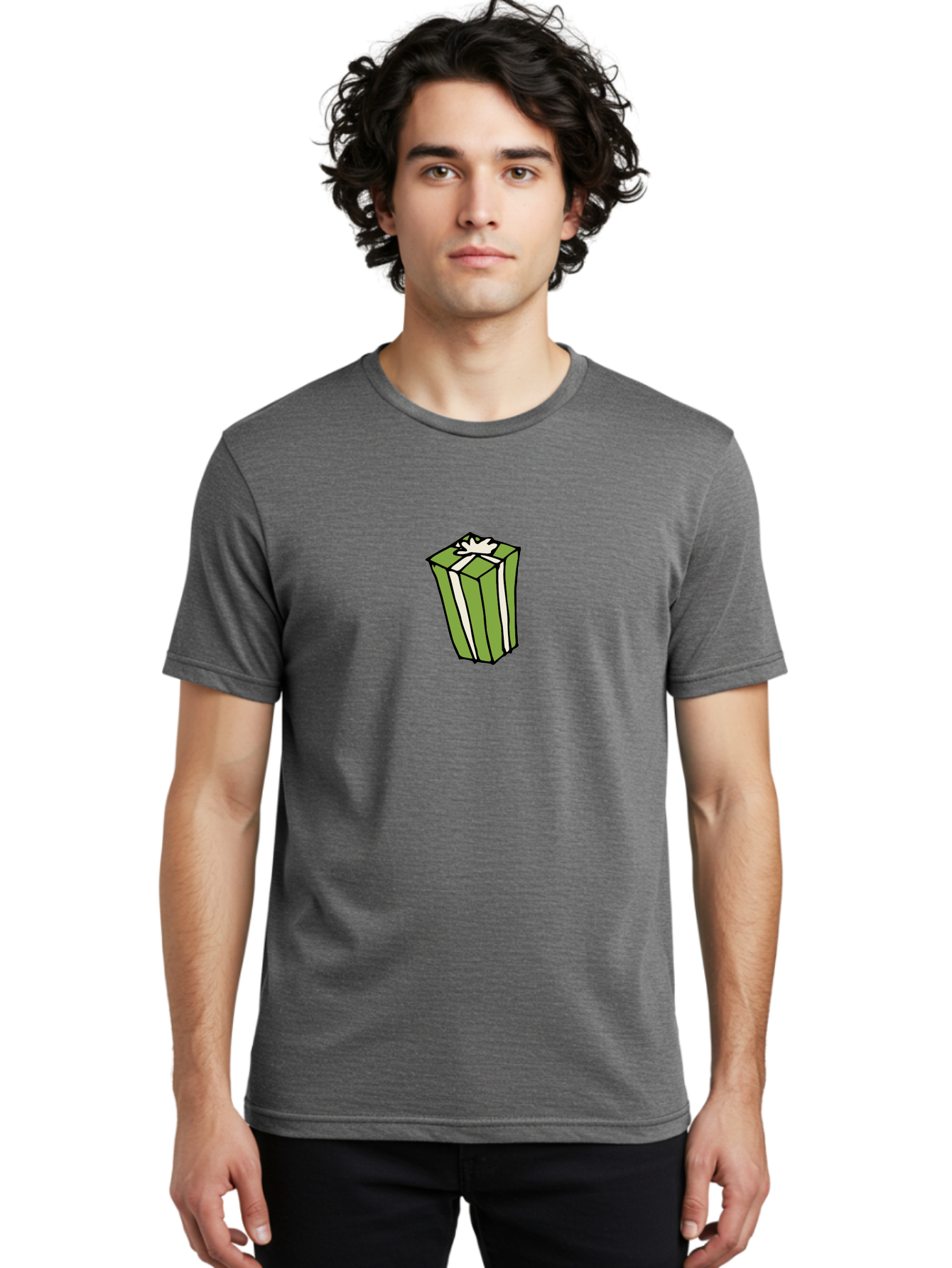 Gift-Box-5 Men'S Graphic Tee, 100% Cotton, Comfortable Casual Summer Wear, Machine Washable, Gift Box, Wrapped Present, Ribbon, Bow, Green Wrapping, Festive, Celebration, Special Occasion, Gift Giving, Present Box, Holiday Gift -  Aaa894 10