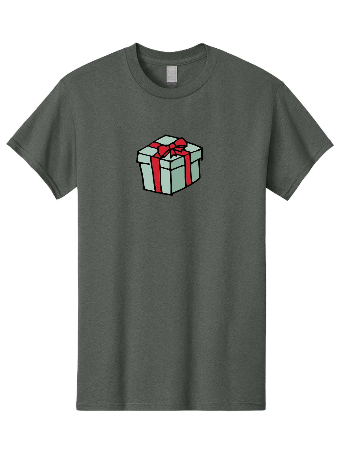 Gift-Box Men'S Graphic Tee, 100% Cotton, Comfortable Casual Summer Wear, Machine Washable, Wrapped Present, Gift Box, Red Ribbon, Festive Wrapping, Holiday Gift, Present With Bow, Gift Idea -  Aaa895 5