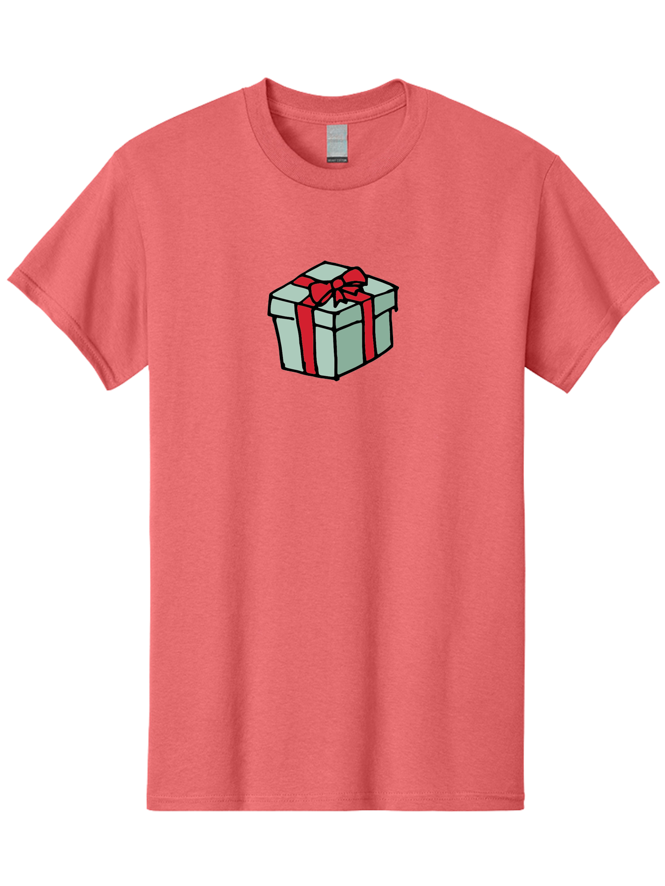 Gift-Box Men'S Graphic Tee, 100% Cotton, Comfortable Casual Summer Wear, Machine Washable, Wrapped Present, Gift Box, Red Ribbon, Festive Wrapping, Holiday Gift, Present With Bow, Gift Idea -  Aaa895 5