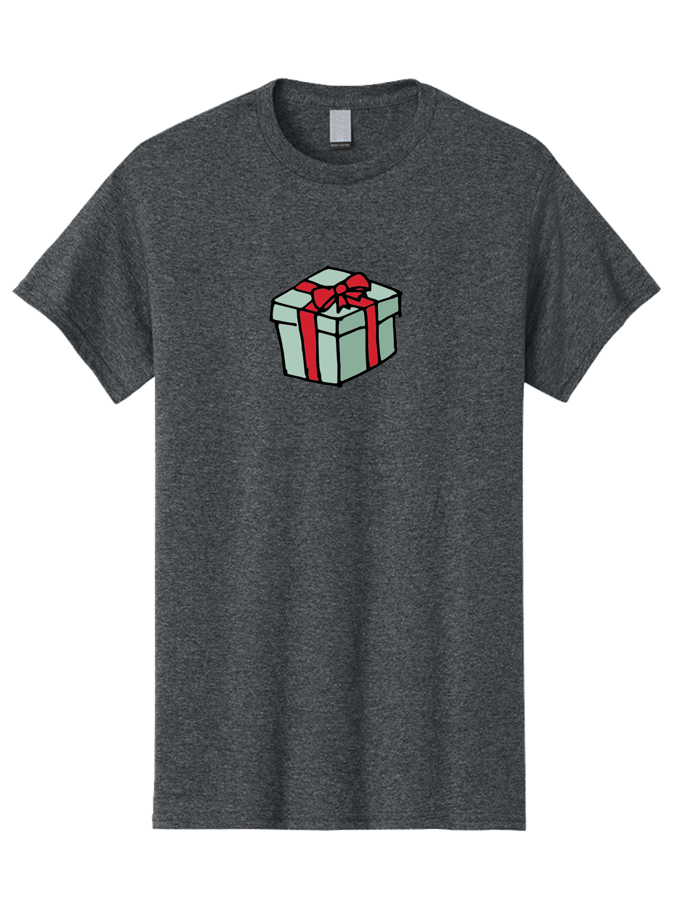 Gift-Box Men'S Graphic Tee, 100% Cotton, Comfortable Casual Summer Wear, Machine Washable, Wrapped Present, Gift Box, Red Ribbon, Festive Wrapping, Holiday Gift, Present With Bow, Gift Idea -  Aaa895 7