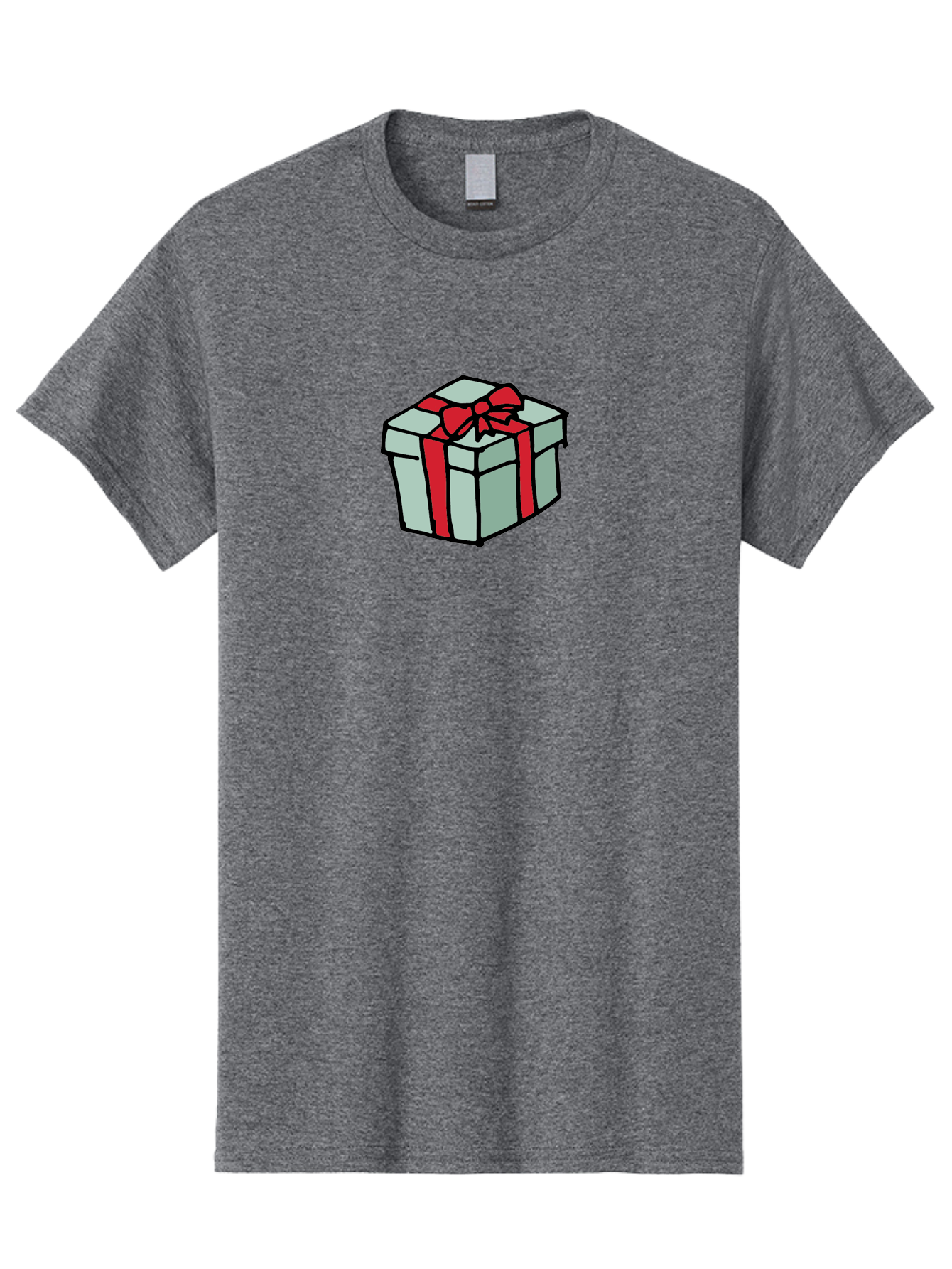 Gift-Box Men'S Graphic Tee, 100% Cotton, Comfortable Casual Summer Wear, Machine Washable, Wrapped Present, Gift Box, Red Ribbon, Festive Wrapping, Holiday Gift, Present With Bow, Gift Idea -  Aaa895 9