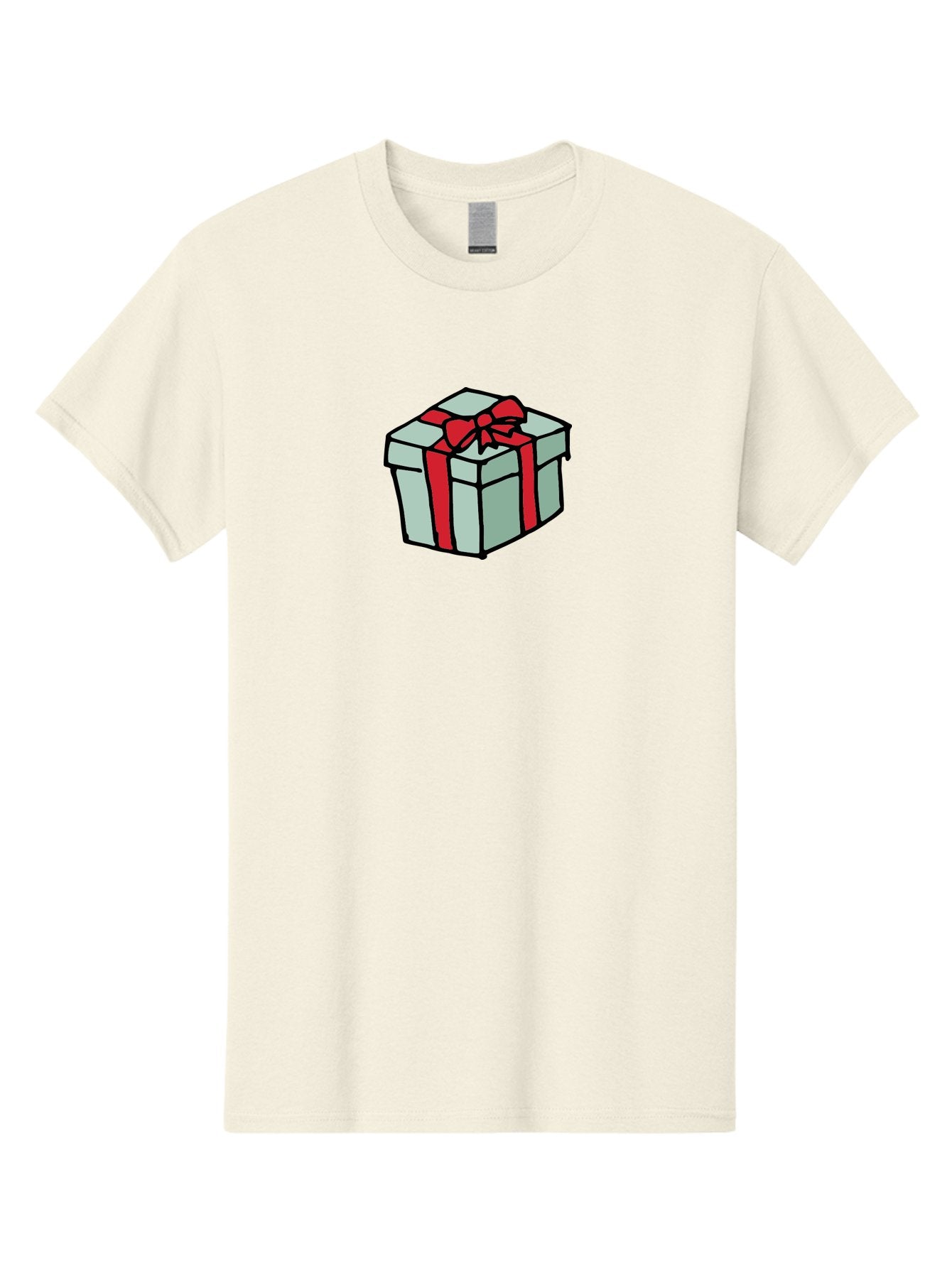 Gift-Box Men'S Graphic Tee, 100% Cotton, Comfortable Casual Summer Wear, Machine Washable, Wrapped Present, Gift Box, Red Ribbon, Festive Wrapping, Holiday Gift, Present With Bow, Gift Idea -  Aaa895 4