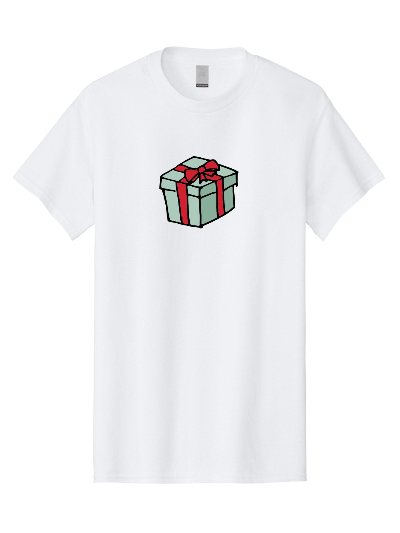 Gift-Box Men'S Graphic Tee, 100% Cotton, Comfortable Casual Summer Wear, Machine Washable, Wrapped Present, Gift Box, Red Ribbon, Festive Wrapping, Holiday Gift, Present With Bow, Gift Idea -  Aaa895 9