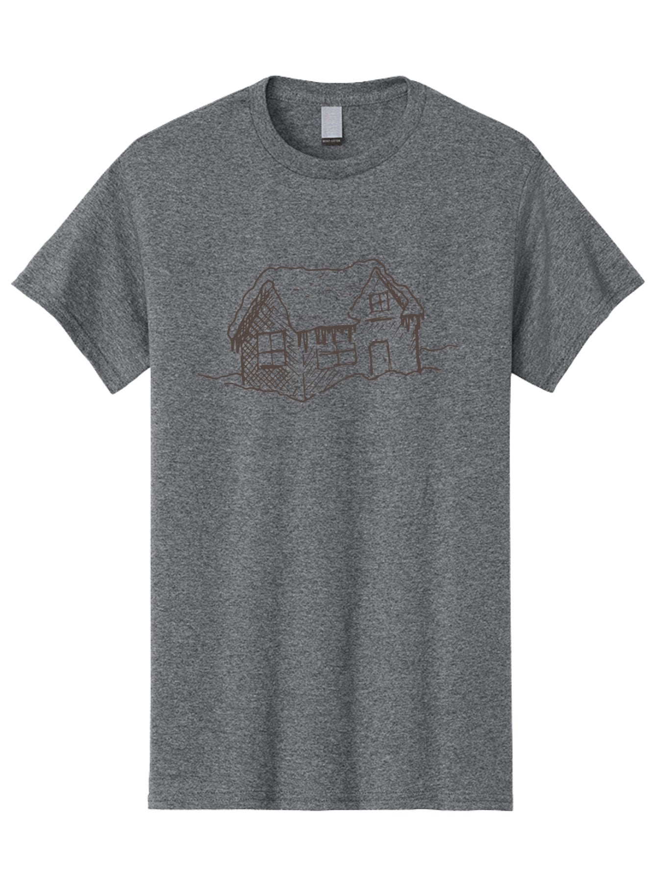 Gingerbread-House Men'S Graphic Tee, 100% Cotton, Comfortable Casual Summer Wear, Machine Washable, Whimsical House, Simple Drawing, Sketch Art, Cottage Design, Dreamy Architecture, Charming Abode, Rustic Charm, Hand-Drawn Illustration -  Aaa896 7