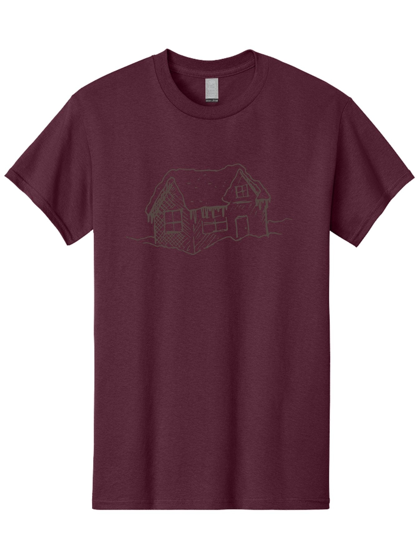 Gingerbread-House Men'S Graphic Tee, 100% Cotton, Comfortable Casual Summer Wear, Machine Washable, Whimsical House, Simple Drawing, Sketch Art, Cottage Design, Dreamy Architecture, Charming Abode, Rustic Charm, Hand-Drawn Illustration -  Aaa896 12