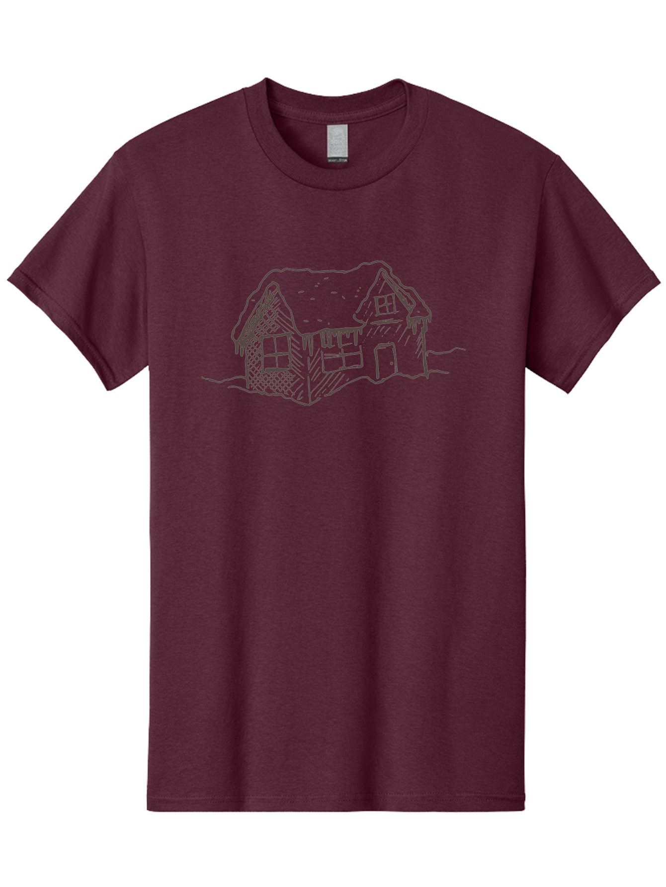 Gingerbread-House Men'S Graphic Tee, 100% Cotton, Comfortable Casual Summer Wear, Machine Washable, Whimsical House, Simple Drawing, Sketch Art, Cottage Design, Dreamy Architecture, Charming Abode, Rustic Charm, Hand-Drawn Illustration -  Aaa896 13