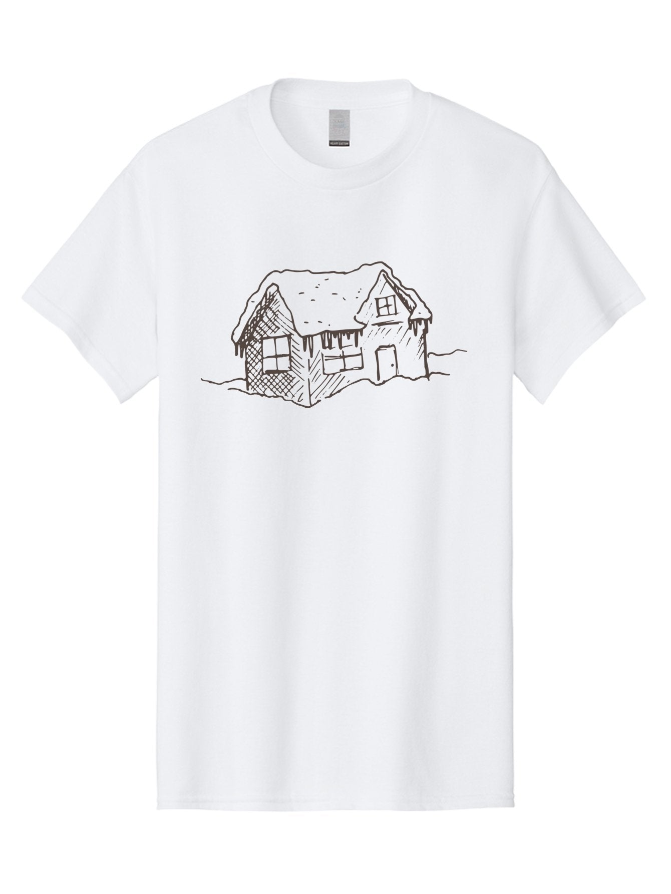 Gingerbread-House Men'S Graphic Tee, 100% Cotton, Comfortable Casual Summer Wear, Machine Washable, Whimsical House, Simple Drawing, Sketch Art, Cottage Design, Dreamy Architecture, Charming Abode, Rustic Charm, Hand-Drawn Illustration -  Aaa896 15