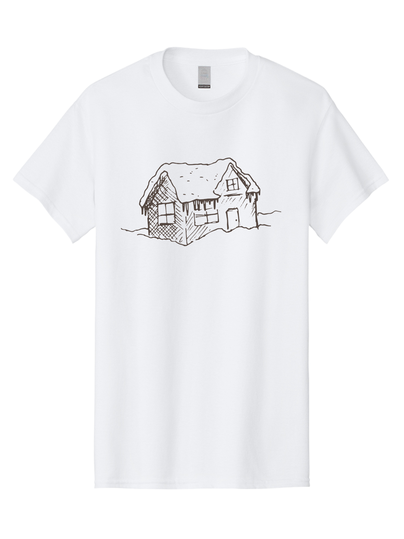 Gingerbread-House Men'S Graphic Tee, 100% Cotton, Comfortable Casual Summer Wear, Machine Washable, Whimsical House, Simple Drawing, Sketch Art, Cottage Design, Dreamy Architecture, Charming Abode, Rustic Charm, Hand-Drawn Illustration -  Aaa896 29