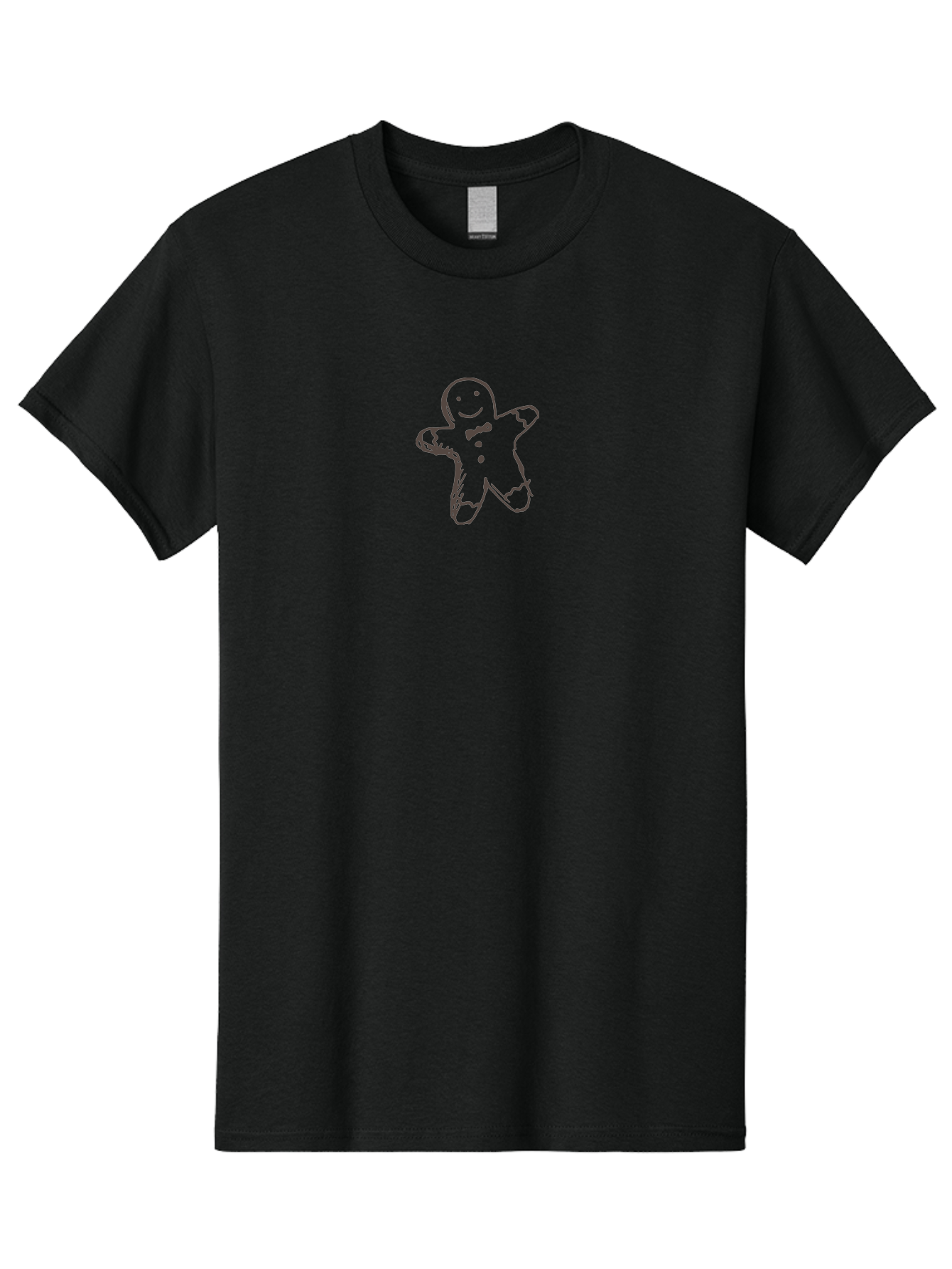 Gingerbread-Man-1 Men'S Graphic Tee, 100% Cotton, Comfortable Casual Summer Wear, Machine Washable, Happy Gingerbread Man, Festive Holiday Treat, Sweet Baked Goods, Cartoon Character, Smiling Face, Cookie Decoration, Winter Season, -  Aaa897