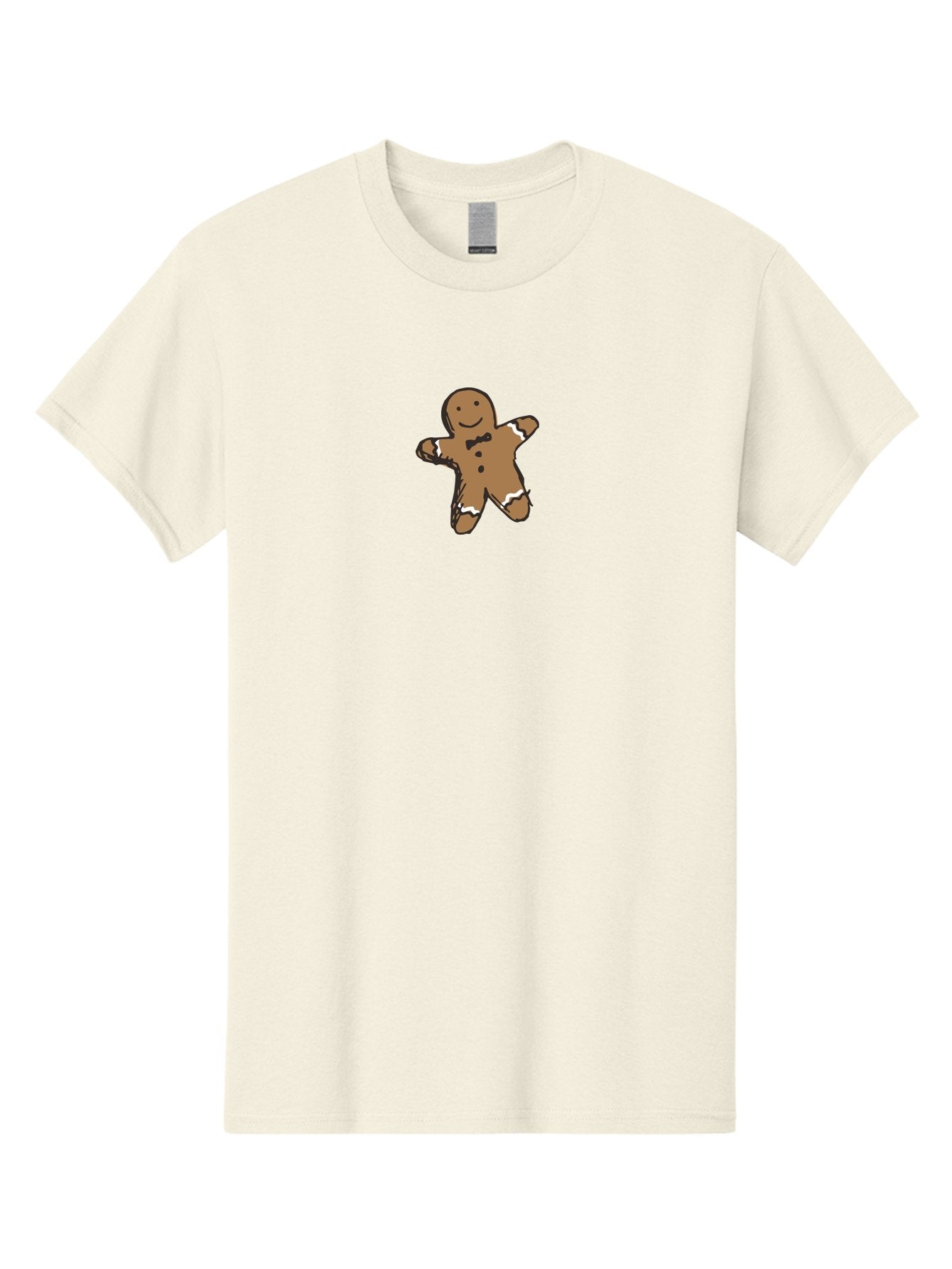 Gingerbread-Man-3 Men'S Graphic Tee, 100% Cotton, Comfortable Casual Summer Wear, Machine Washable, Gingerbread Man, Festive Treat, Holiday Cookie, Sweet Delight, Icing Decorations, Cartoon Character, Christmas Cookie, Baking Fun -  Aaa899