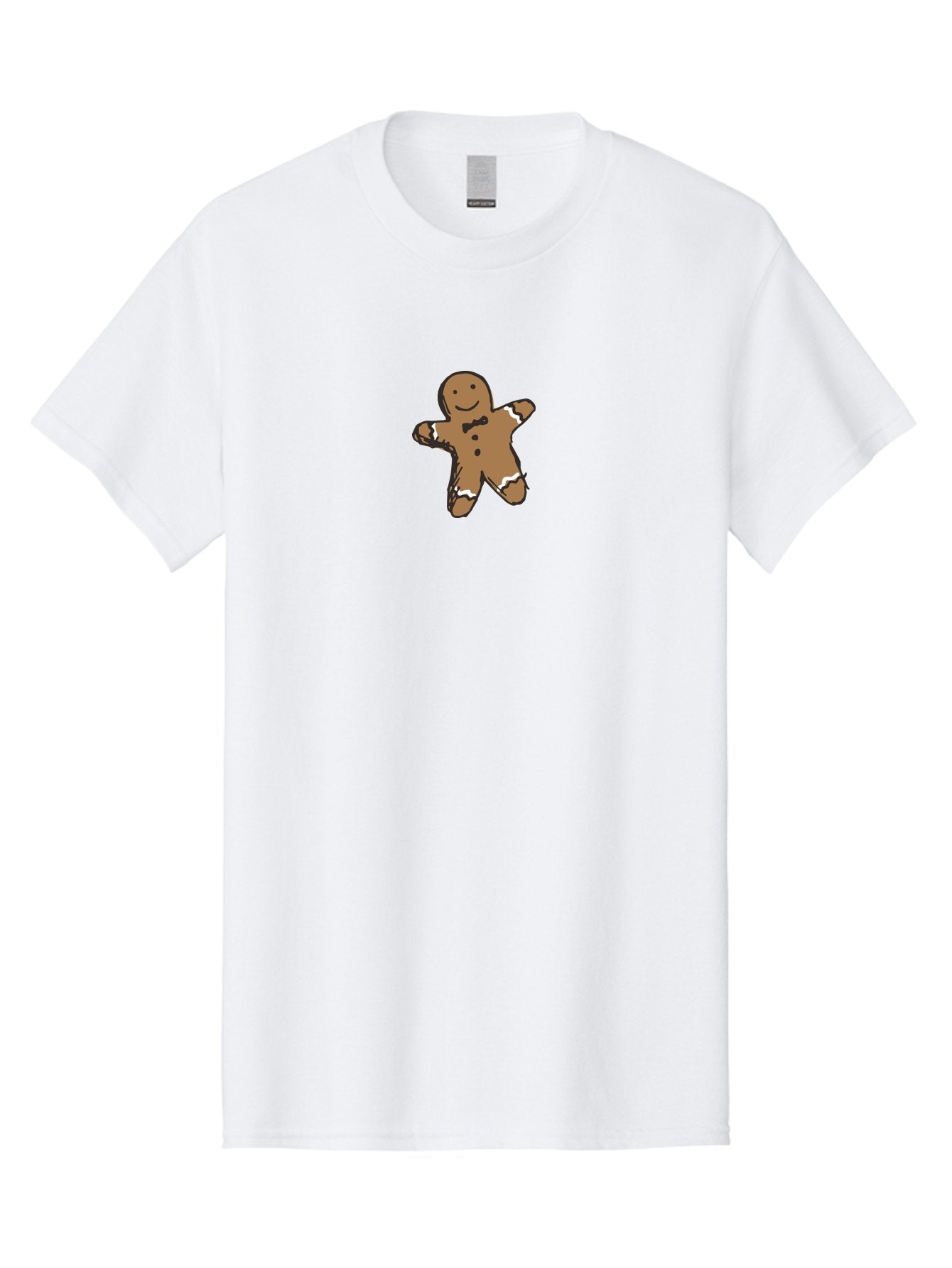 Gingerbread-Man-3 Men'S Graphic Tee, 100% Cotton, Comfortable Casual Summer Wear, Machine Washable, Gingerbread Man, Festive Treat, Holiday Cookie, Sweet Delight, Icing Decorations, Cartoon Character, Christmas Cookie, Baking Fun -  Aaa899 5
