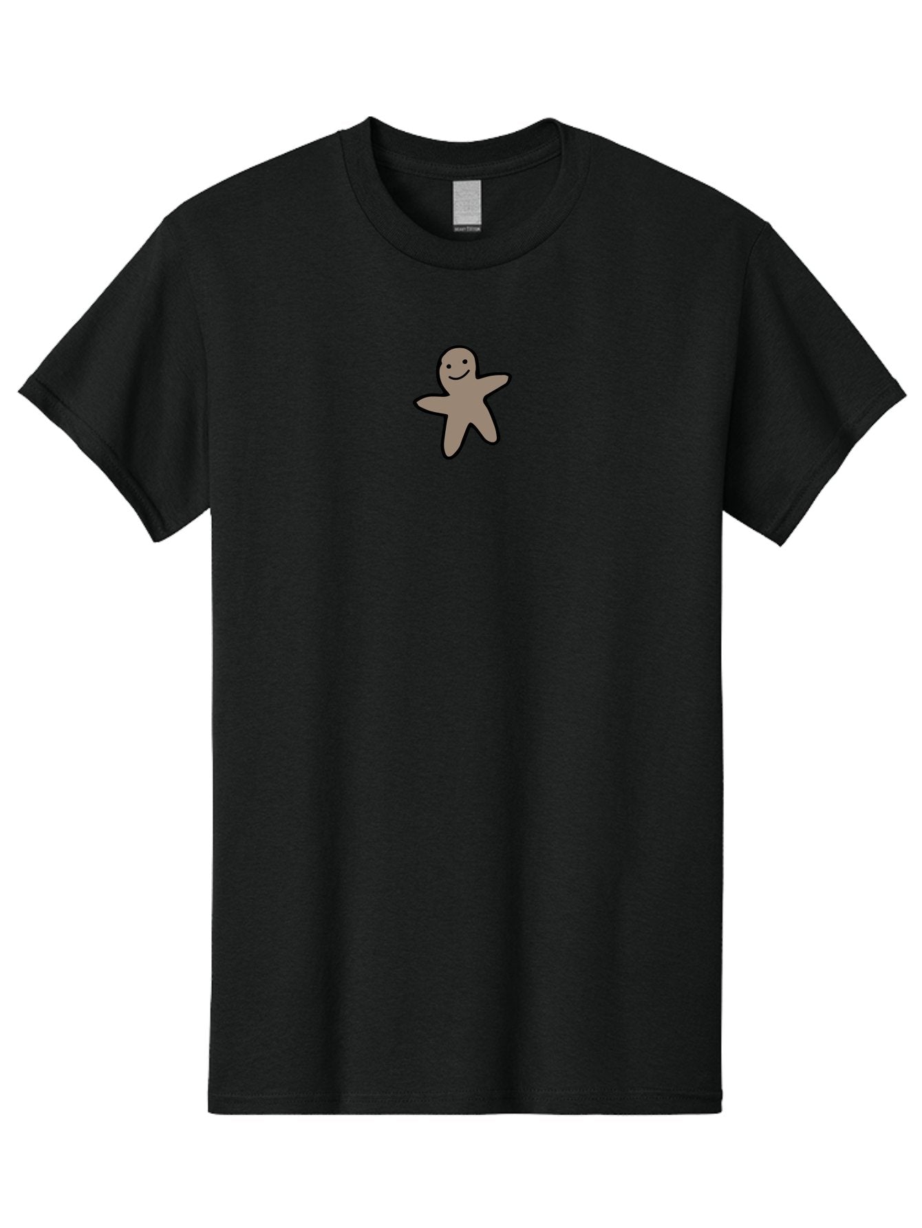 Gingerbread-Man-5 Men'S Graphic Tee, 100% Cotton, Comfortable Casual Summer Wear, Machine Washable, Cartoon Character, Gingerbread Man, Black Outline, Smiling Face, Festive Treat, Holiday Baking, Sweet Delight, Cookie Love, Adorable Figure -  Aaa901 3