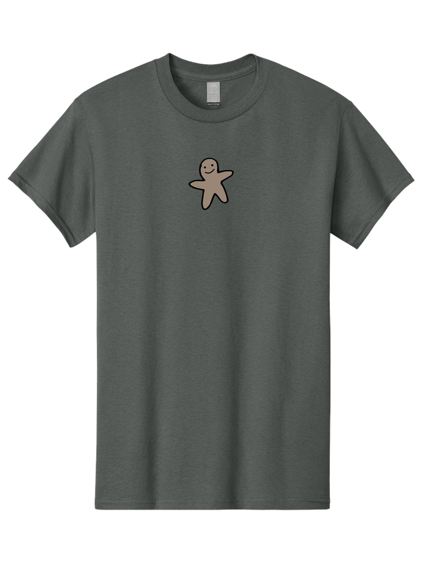 Gingerbread-Man-5 Men'S Graphic Tee, 100% Cotton, Comfortable Casual Summer Wear, Machine Washable, Cartoon Character, Gingerbread Man, Black Outline, Smiling Face, Festive Treat, Holiday Baking, Sweet Delight, Cookie Love, Adorable Figure -  Aaa901 14