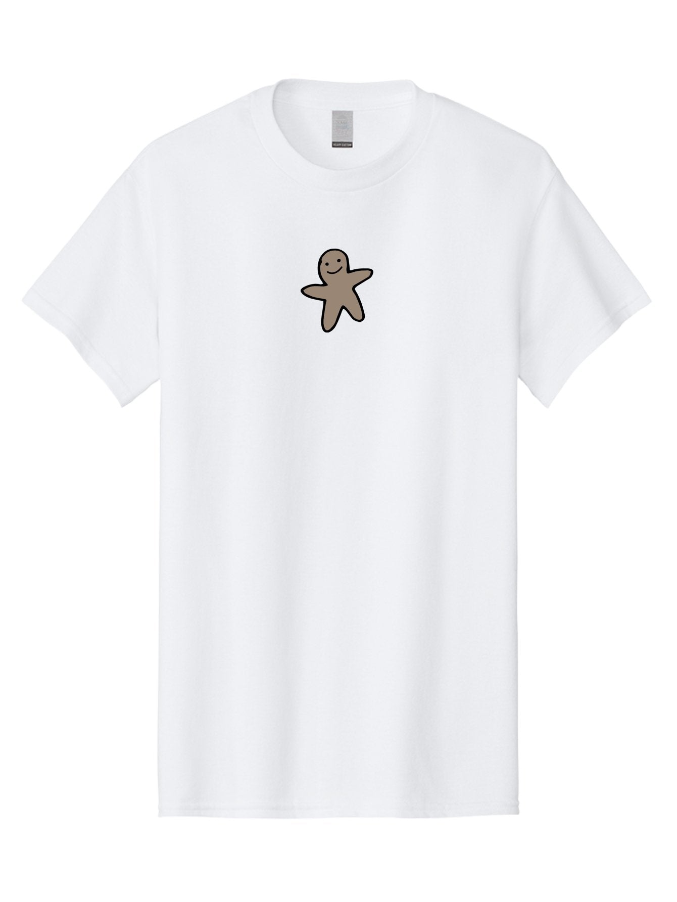 Gingerbread-Man-5 Men'S Graphic Tee, 100% Cotton, Comfortable Casual Summer Wear, Machine Washable, Cartoon Character, Gingerbread Man, Black Outline, Smiling Face, Festive Treat, Holiday Baking, Sweet Delight, Cookie Love, Adorable Figure -  Aaa901 12