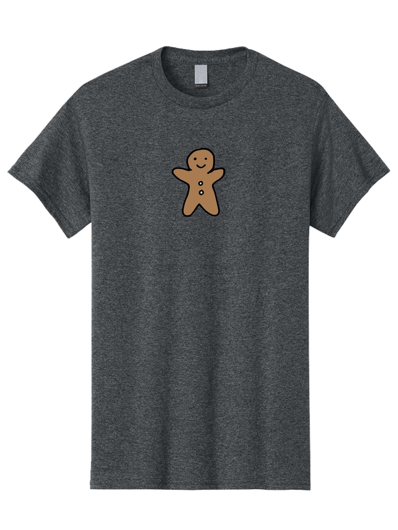 Gingerbread-Man-6 Men'S Graphic Tee, 100% Cotton, Comfortable Casual Summer Wear, Machine Washable, Gingerbread Man, Cartoon Character, Smiling Face, Black Outline, Sweet Treat, Holiday Cookie, Festive Dessert, Whimsical Illustration, -  Aaa902 15