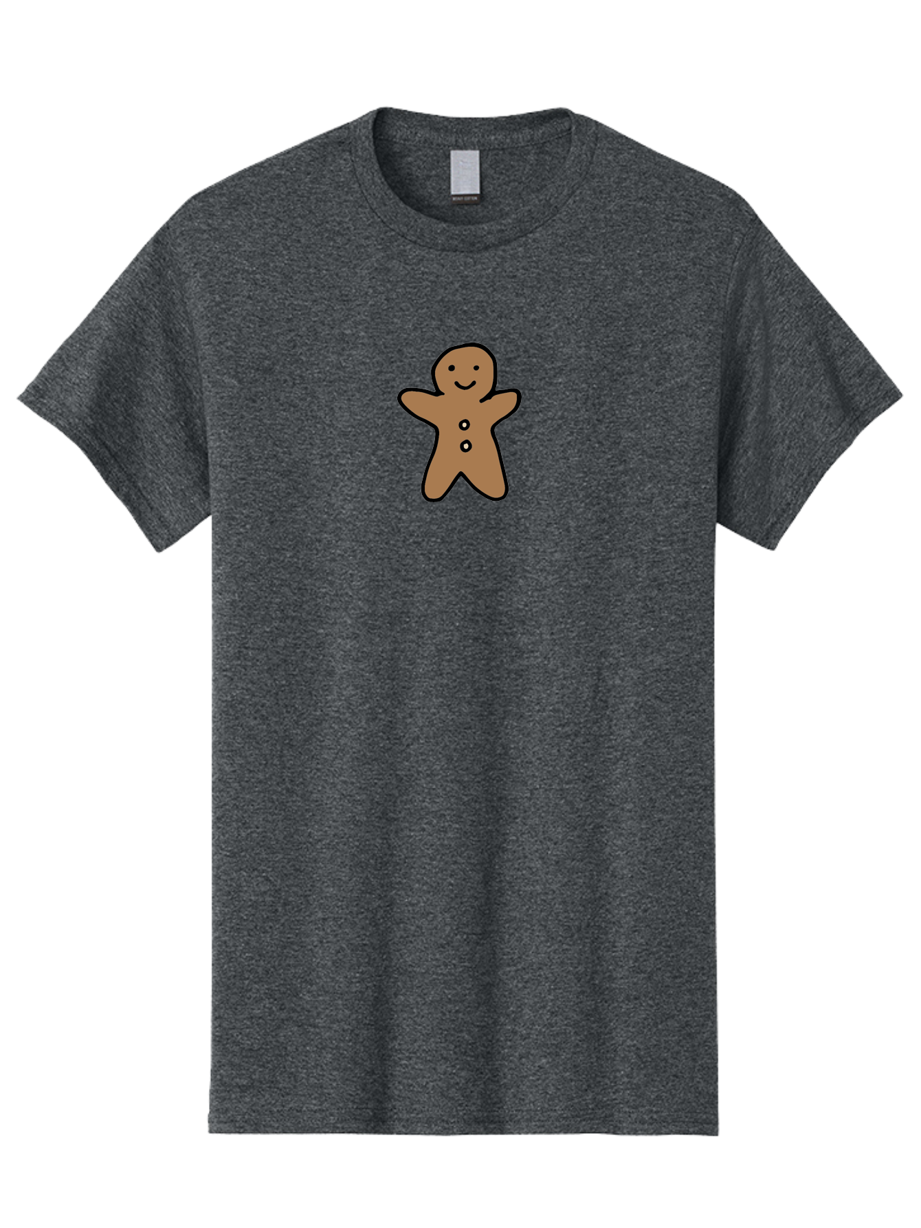 Gingerbread-Man-6 Men'S Graphic Tee, 100% Cotton, Comfortable Casual Summer Wear, Machine Washable, Gingerbread Man, Cartoon Character, Smiling Face, Black Outline, Sweet Treat, Holiday Cookie, Festive Dessert, Whimsical Illustration, -  Aaa902 7
