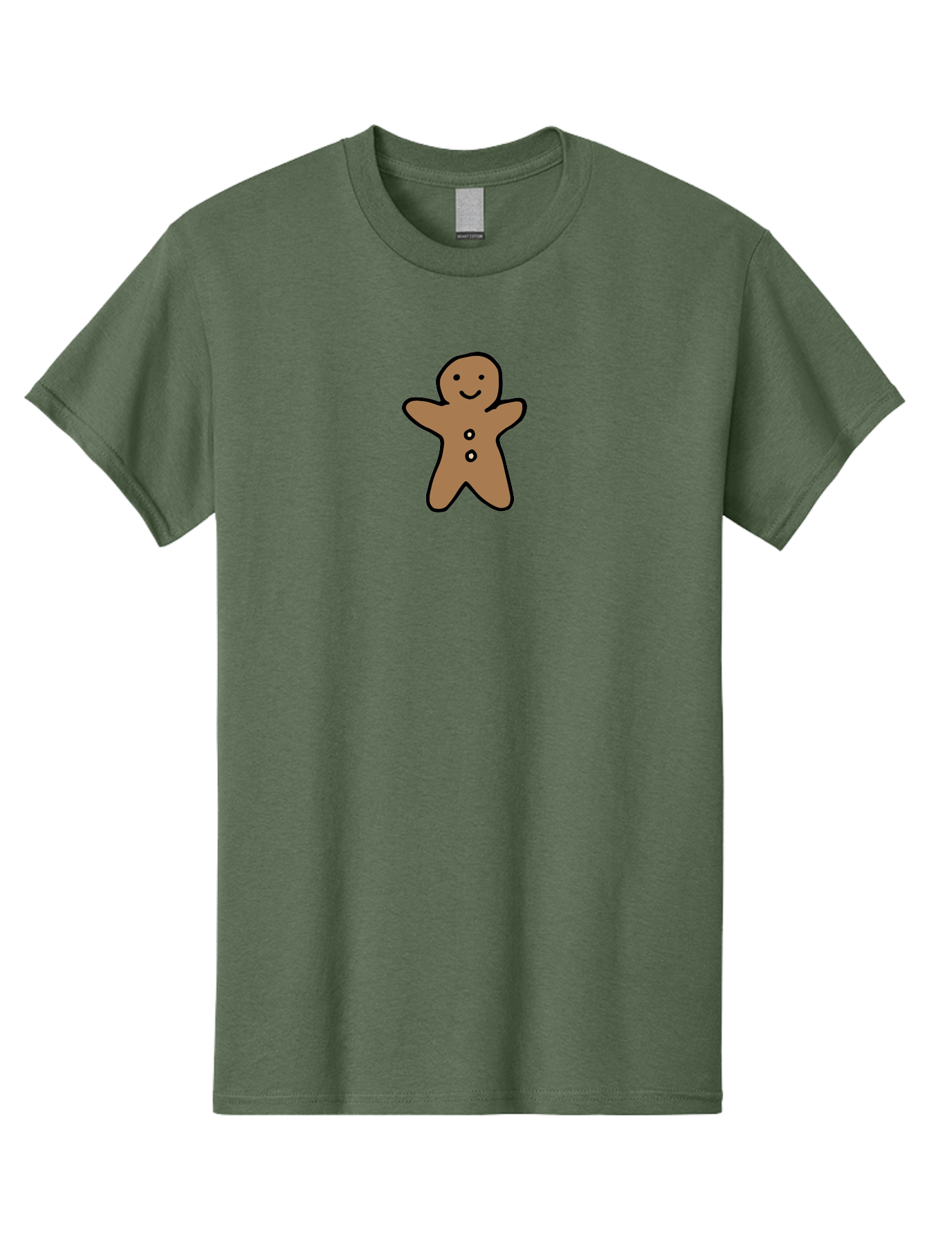 Gingerbread-Man-6 Men'S Graphic Tee, 100% Cotton, Comfortable Casual Summer Wear, Machine Washable, Gingerbread Man, Cartoon Character, Smiling Face, Black Outline, Sweet Treat, Holiday Cookie, Festive Dessert, Whimsical Illustration, -  Aaa902 15