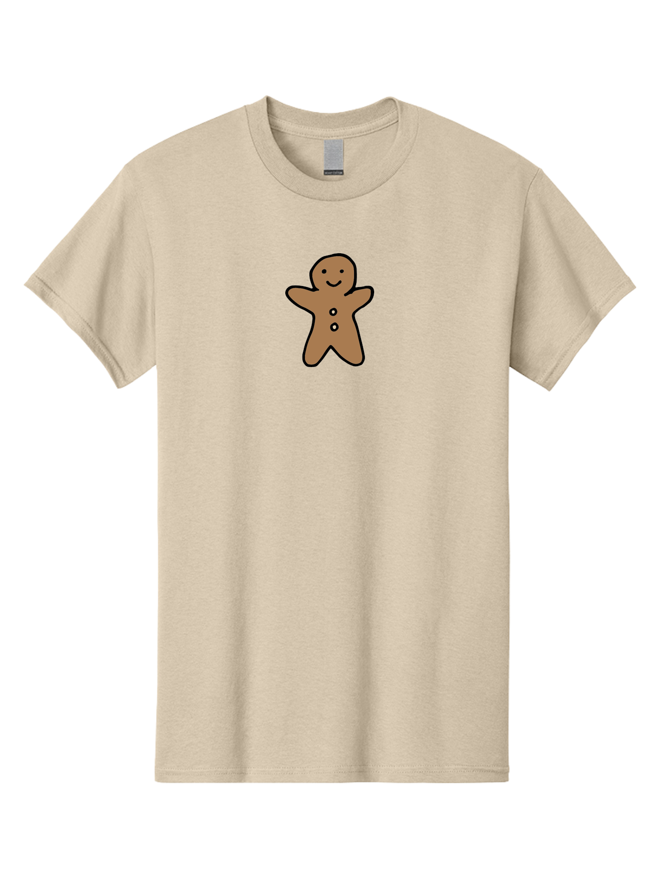 Gingerbread-Man-6 Men'S Graphic Tee, 100% Cotton, Comfortable Casual Summer Wear, Machine Washable, Gingerbread Man, Cartoon Character, Smiling Face, Black Outline, Sweet Treat, Holiday Cookie, Festive Dessert, Whimsical Illustration, -  Aaa902 27