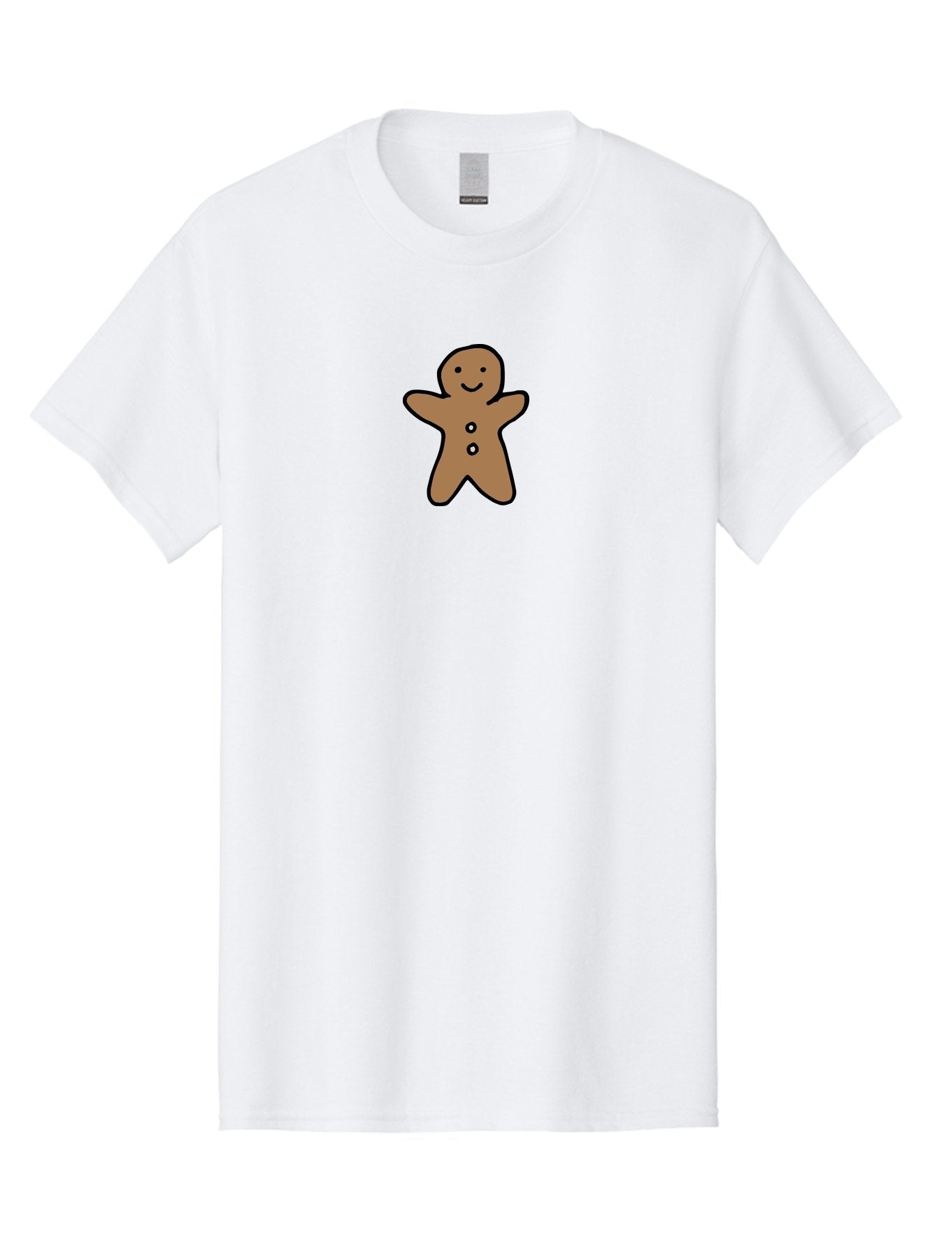 Gingerbread-Man-6 Men'S Graphic Tee, 100% Cotton, Comfortable Casual Summer Wear, Machine Washable, Gingerbread Man, Cartoon Character, Smiling Face, Black Outline, Sweet Treat, Holiday Cookie, Festive Dessert, Whimsical Illustration, -  Aaa902 13