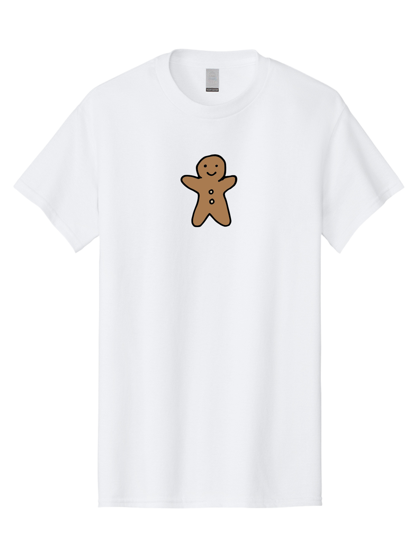 Gingerbread-Man-6 Men'S Graphic Tee, 100% Cotton, Comfortable Casual Summer Wear, Machine Washable, Gingerbread Man, Cartoon Character, Smiling Face, Black Outline, Sweet Treat, Holiday Cookie, Festive Dessert, Whimsical Illustration, -  Aaa902 29