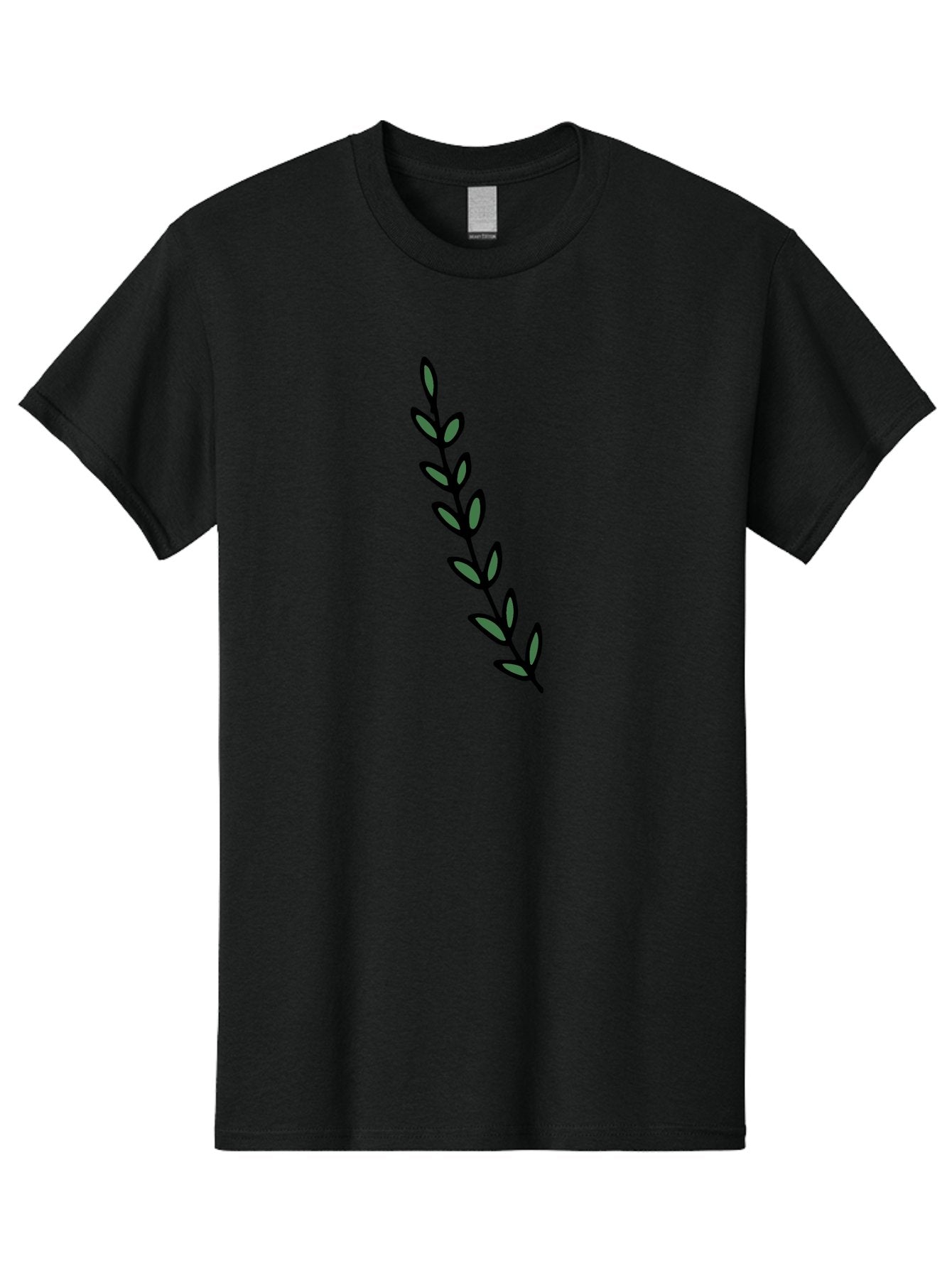 Green-Leaves Men'S Graphic Tee, 100% Cotton, Comfortable Casual Summer Wear, Machine Washable, Simple Stem, Leafy Greens, Minimalist Design, Dark Gray Leaves, Black Outline, Botanical Illustration, Modern Graphics -  Aaa906 7