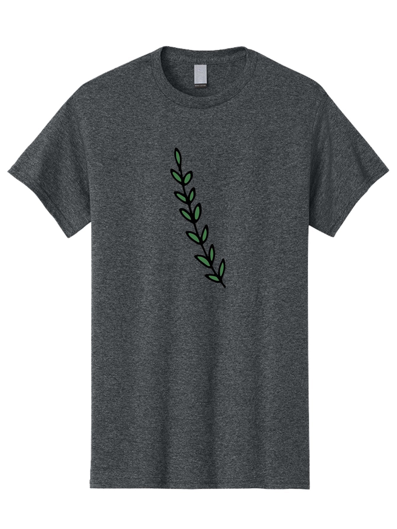 Green-Leaves Men'S Graphic Tee, 100% Cotton, Comfortable Casual Summer Wear, Machine Washable, Simple Stem, Leafy Greens, Minimalist Design, Dark Gray Leaves, Black Outline, Botanical Illustration, Modern Graphics -  Aaa906 10
