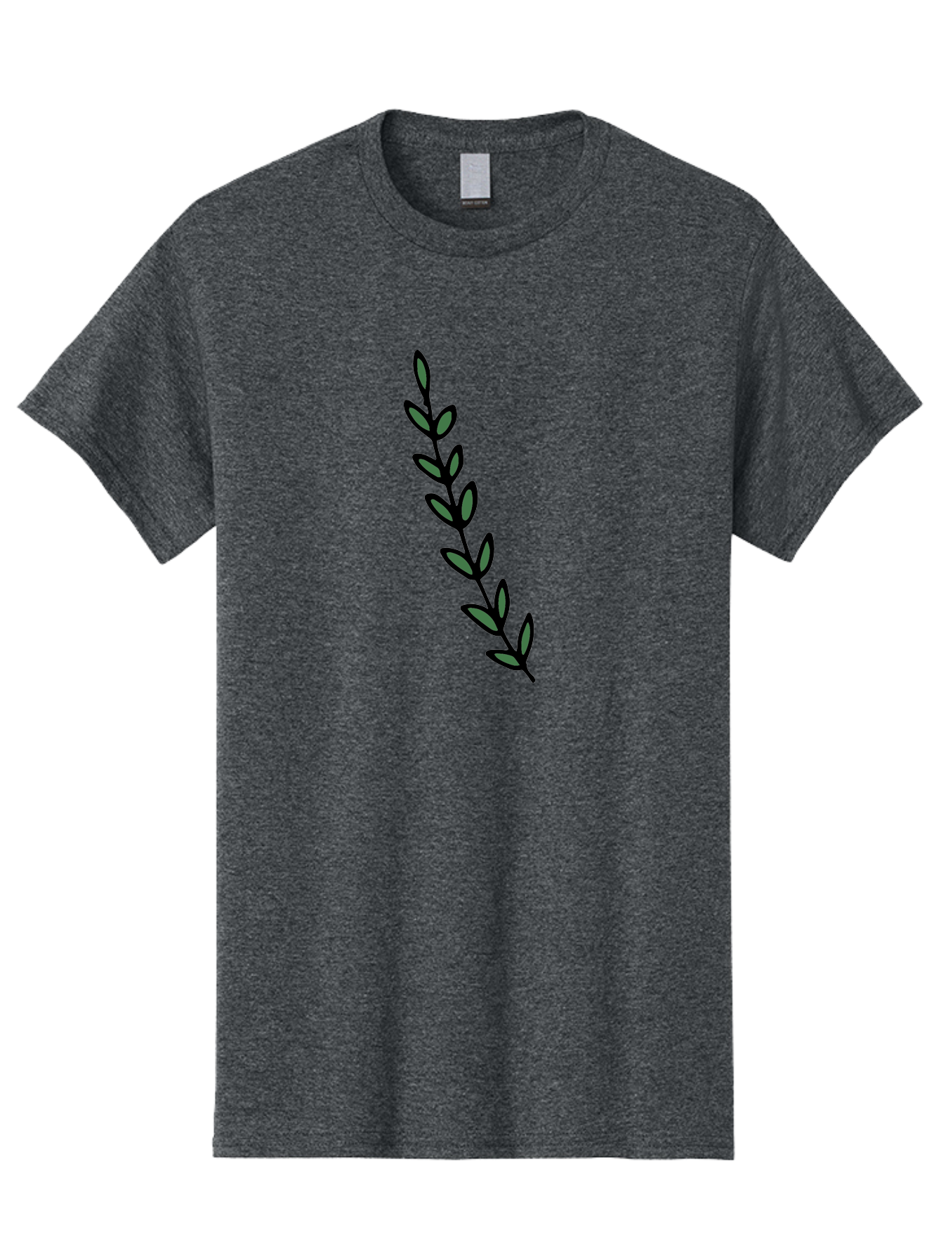 Green-Leaves Men'S Graphic Tee, 100% Cotton, Comfortable Casual Summer Wear, Machine Washable, Simple Stem, Leafy Greens, Minimalist Design, Dark Gray Leaves, Black Outline, Botanical Illustration, Modern Graphics -  Aaa906 7