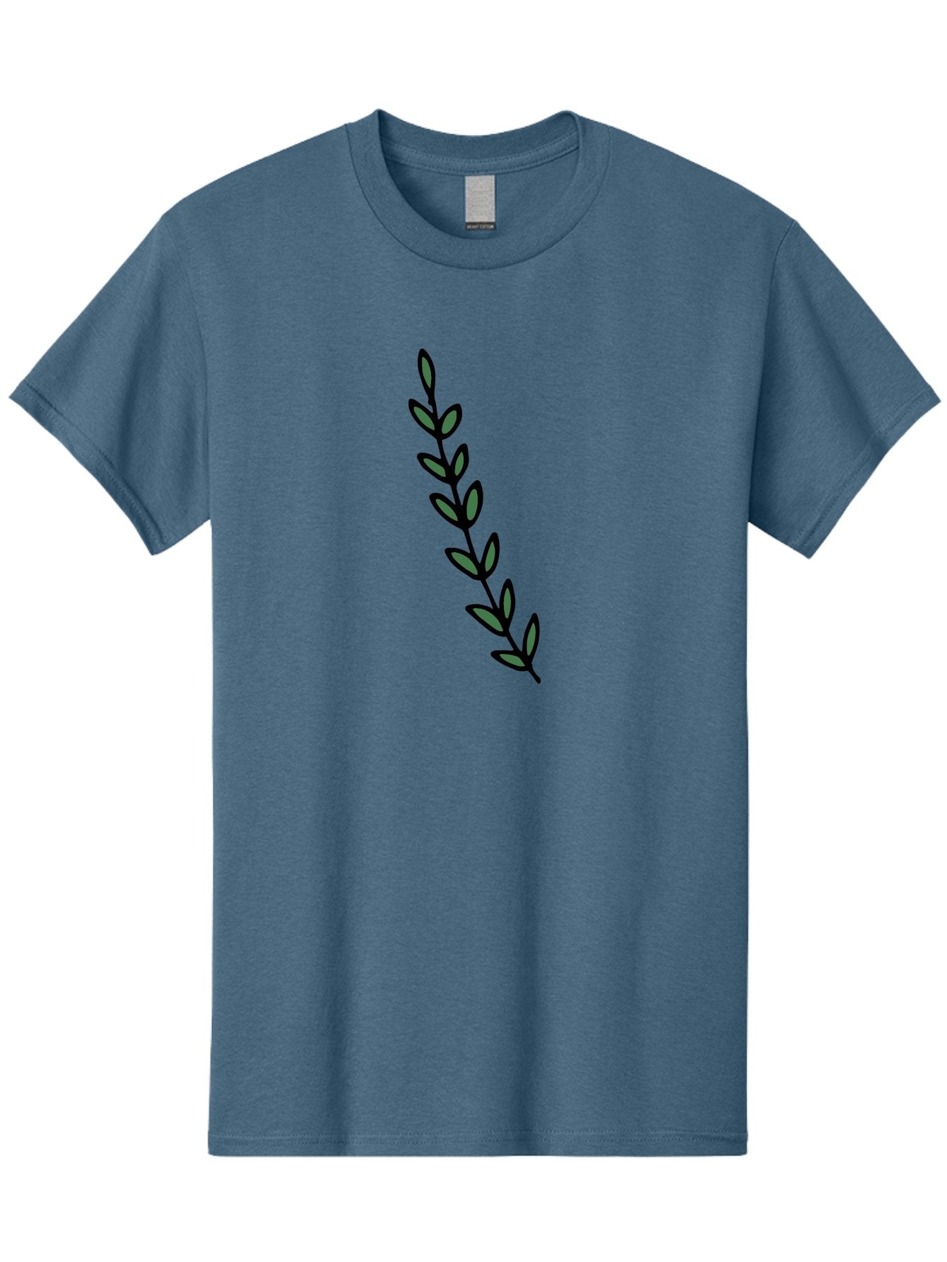 Green-Leaves Men'S Graphic Tee, 100% Cotton, Comfortable Casual Summer Wear, Machine Washable, Simple Stem, Leafy Greens, Minimalist Design, Dark Gray Leaves, Black Outline, Botanical Illustration, Modern Graphics -  Aaa906 6