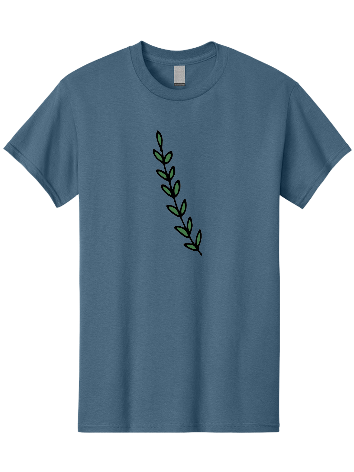 Green-Leaves Men'S Graphic Tee, 100% Cotton, Comfortable Casual Summer Wear, Machine Washable, Simple Stem, Leafy Greens, Minimalist Design, Dark Gray Leaves, Black Outline, Botanical Illustration, Modern Graphics -  Aaa906 11