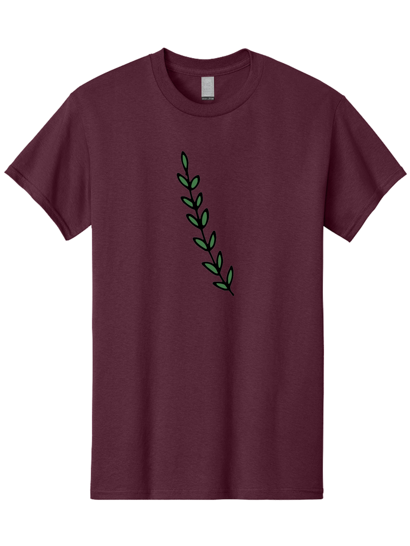 Green-Leaves Men'S Graphic Tee, 100% Cotton, Comfortable Casual Summer Wear, Machine Washable, Simple Stem, Leafy Greens, Minimalist Design, Dark Gray Leaves, Black Outline, Botanical Illustration, Modern Graphics -  Aaa906 13