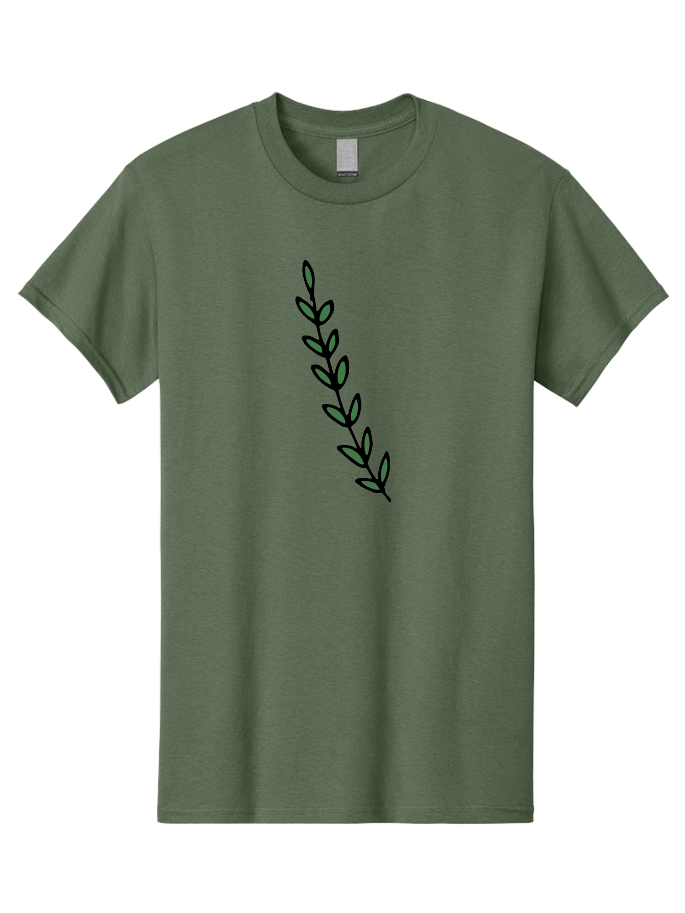 Green-Leaves Men'S Graphic Tee, 100% Cotton, Comfortable Casual Summer Wear, Machine Washable, Simple Stem, Leafy Greens, Minimalist Design, Dark Gray Leaves, Black Outline, Botanical Illustration, Modern Graphics -  Aaa906 15