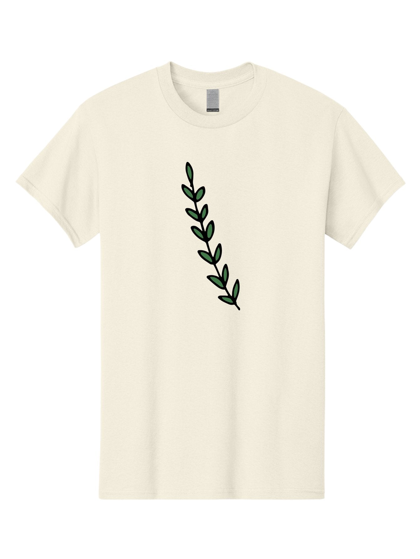 Green-Leaves Men'S Graphic Tee, 100% Cotton, Comfortable Casual Summer Wear, Machine Washable, Simple Stem, Leafy Greens, Minimalist Design, Dark Gray Leaves, Black Outline, Botanical Illustration, Modern Graphics -  Aaa906 4