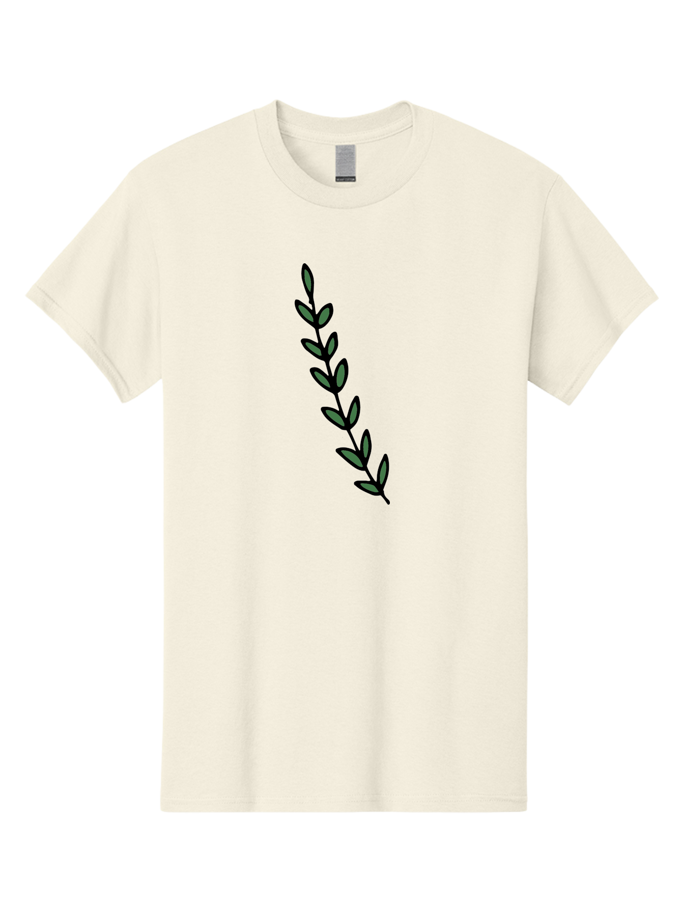 Green-Leaves Men'S Graphic Tee, 100% Cotton, Comfortable Casual Summer Wear, Machine Washable, Simple Stem, Leafy Greens, Minimalist Design, Dark Gray Leaves, Black Outline, Botanical Illustration, Modern Graphics -  Aaa906 17
