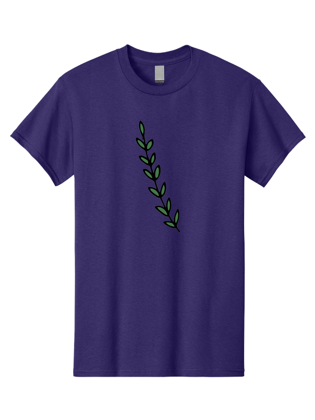 Green-Leaves Men'S Graphic Tee, 100% Cotton, Comfortable Casual Summer Wear, Machine Washable, Simple Stem, Leafy Greens, Minimalist Design, Dark Gray Leaves, Black Outline, Botanical Illustration, Modern Graphics -  Aaa906 21