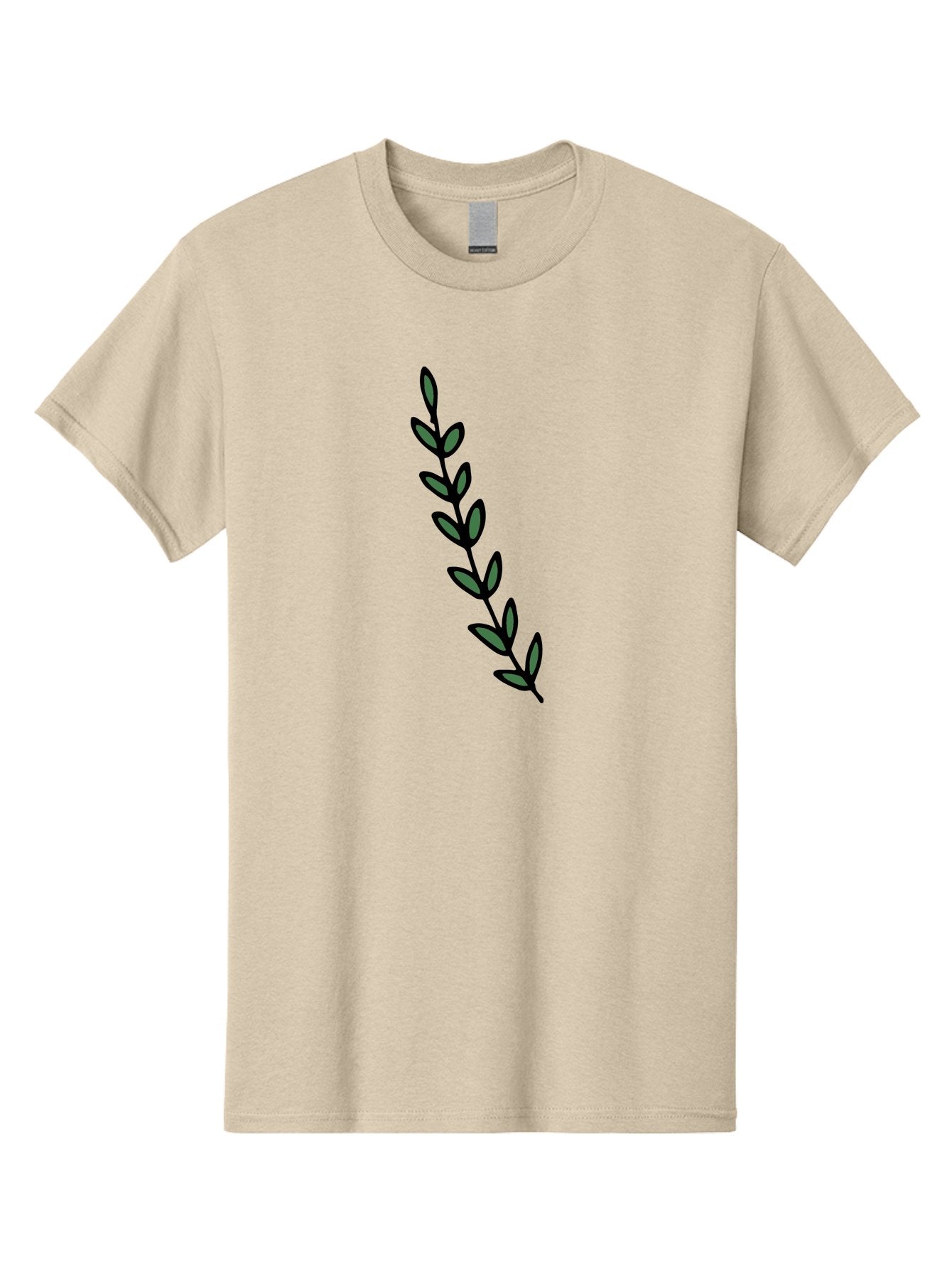 Green-Leaves Men'S Graphic Tee, 100% Cotton, Comfortable Casual Summer Wear, Machine Washable, Simple Stem, Leafy Greens, Minimalist Design, Dark Gray Leaves, Black Outline, Botanical Illustration, Modern Graphics -  Aaa906 11