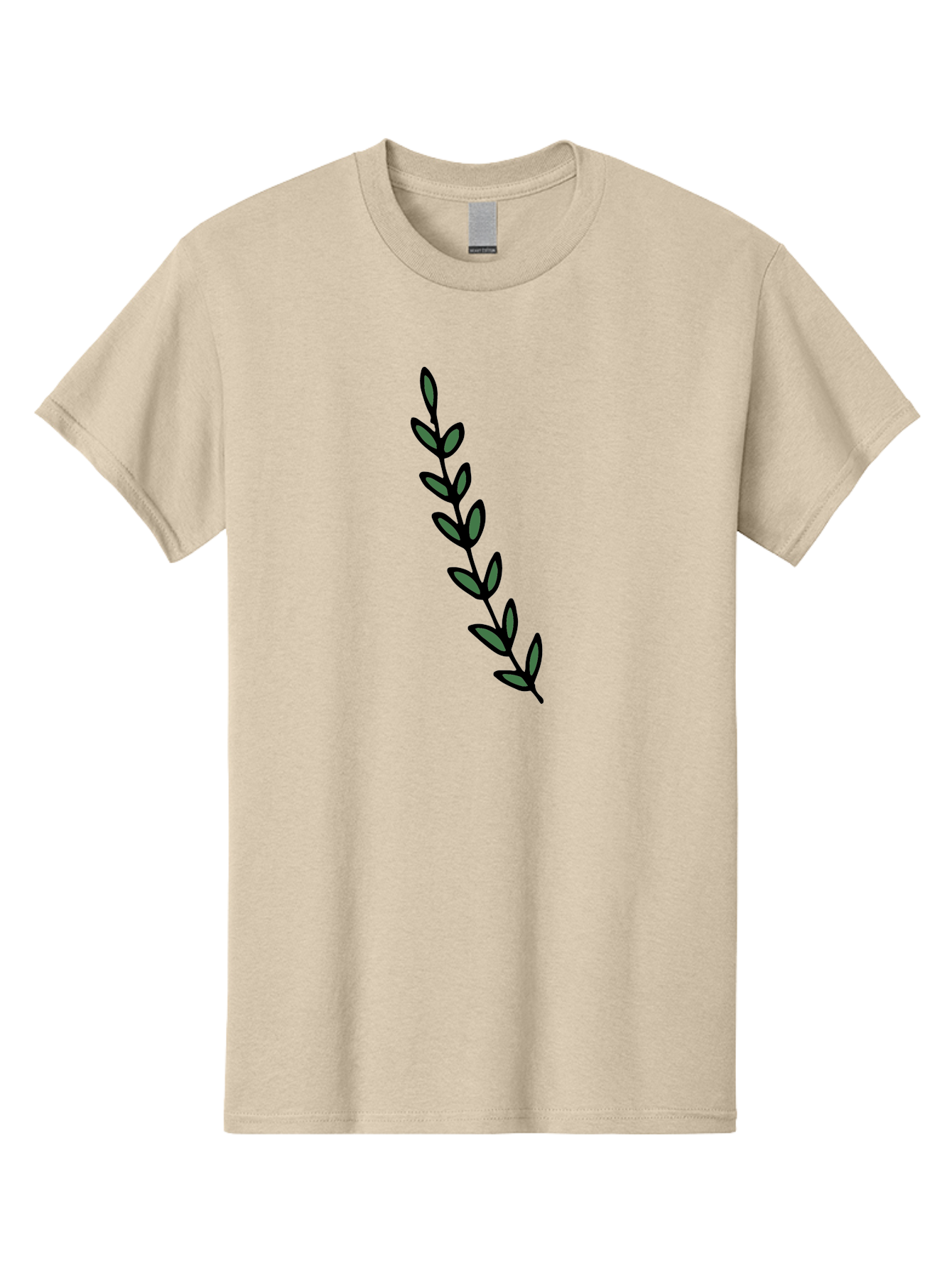 Green-Leaves Men'S Graphic Tee, 100% Cotton, Comfortable Casual Summer Wear, Machine Washable, Simple Stem, Leafy Greens, Minimalist Design, Dark Gray Leaves, Black Outline, Botanical Illustration, Modern Graphics -  Aaa906 27