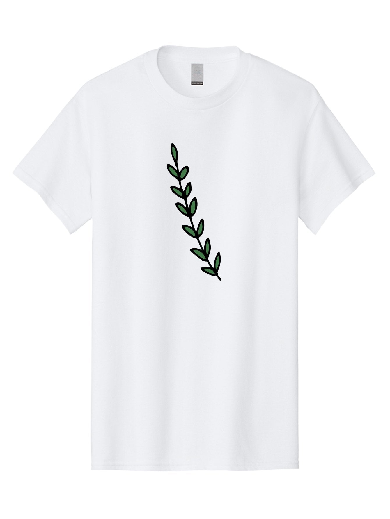 Green-Leaves Men'S Graphic Tee, 100% Cotton, Comfortable Casual Summer Wear, Machine Washable, Simple Stem, Leafy Greens, Minimalist Design, Dark Gray Leaves, Black Outline, Botanical Illustration, Modern Graphics -  Aaa906 12