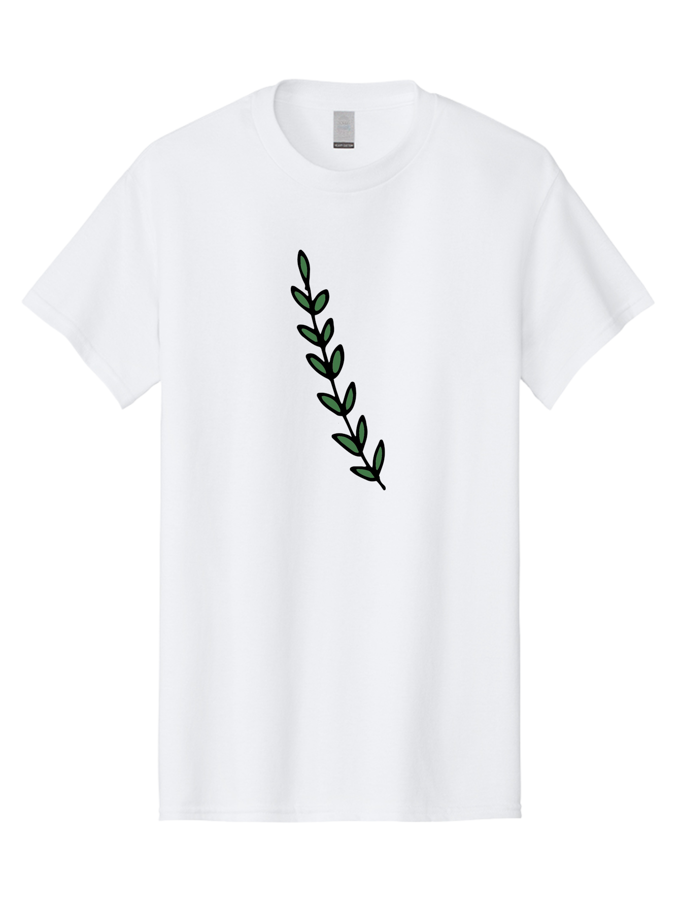 Green-Leaves Men'S Graphic Tee, 100% Cotton, Comfortable Casual Summer Wear, Machine Washable, Simple Stem, Leafy Greens, Minimalist Design, Dark Gray Leaves, Black Outline, Botanical Illustration, Modern Graphics -  Aaa906 29