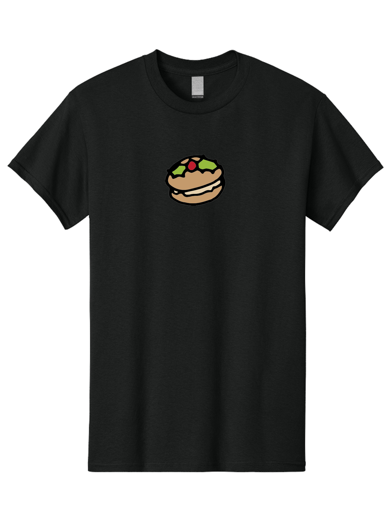 Hamburger Men'S Graphic Tee, 100% Cotton, Comfortable Casual Summer Wear, Machine Washable, Cartoon Hamburger, Sandwich Illustration, Fast Food, Burger Art, Simple Drawing, Kawaii Food, Doodle Art, Cartoon Style -  Aaa907