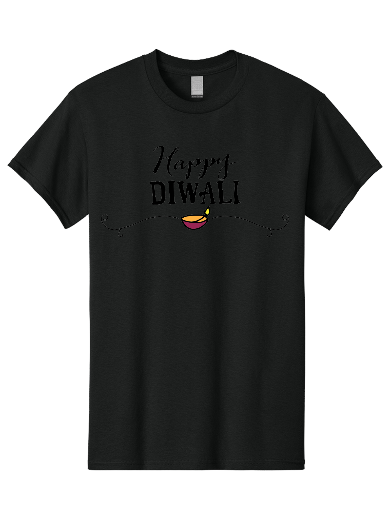Happy-Diwali Men'S Graphic Tee, 100% Cotton, Comfortable Casual Summer Wear, Machine Washable, Diwali Wishes, Festival Of Lights, Diya Lamp, Happy Diwali, Celebration Greeting, Hindu Holiday, Diwali Wishes Card -  Aaa911