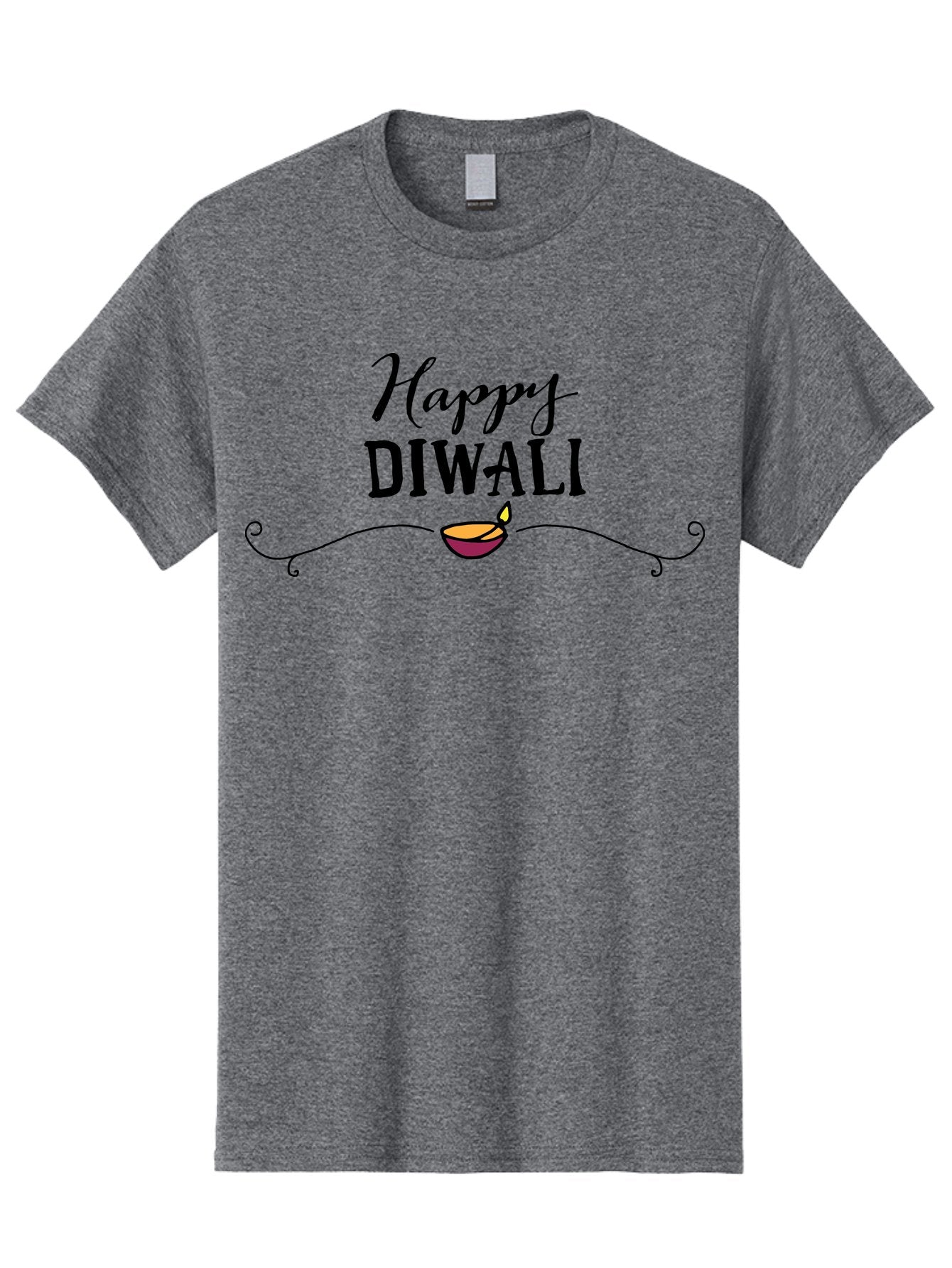 Happy-Diwali Men'S Graphic Tee, 100% Cotton, Comfortable Casual Summer Wear, Machine Washable, Diwali Wishes, Festival Of Lights, Diya Lamp, Happy Diwali, Celebration Greeting, Hindu Holiday, Diwali Wishes Card -  Aaa911