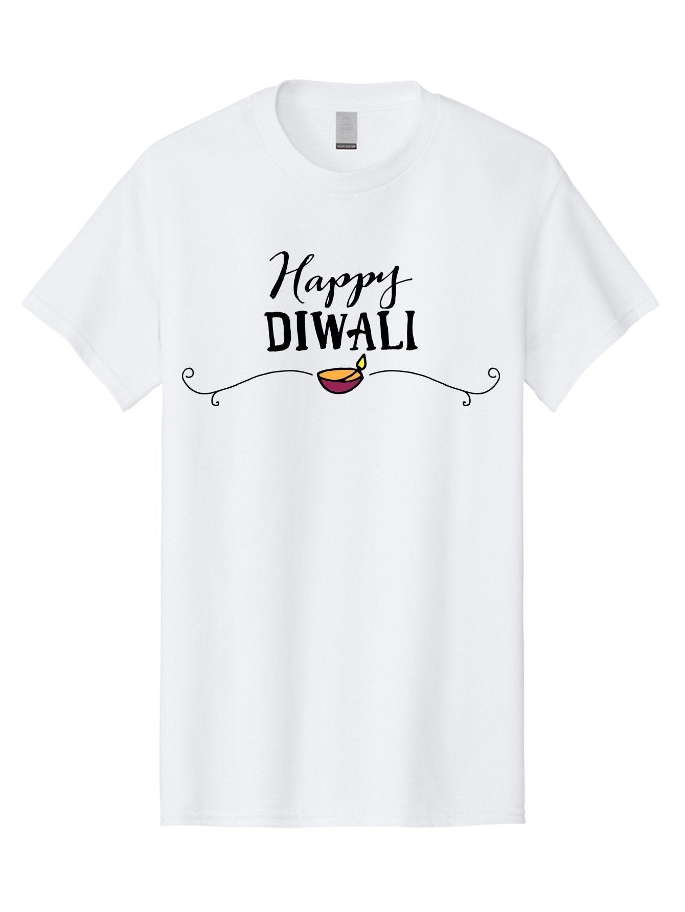 Happy-Diwali Men'S Graphic Tee, 100% Cotton, Comfortable Casual Summer Wear, Machine Washable, Diwali Wishes, Festival Of Lights, Diya Lamp, Happy Diwali, Celebration Greeting, Hindu Holiday, Diwali Wishes Card -  Aaa911 3