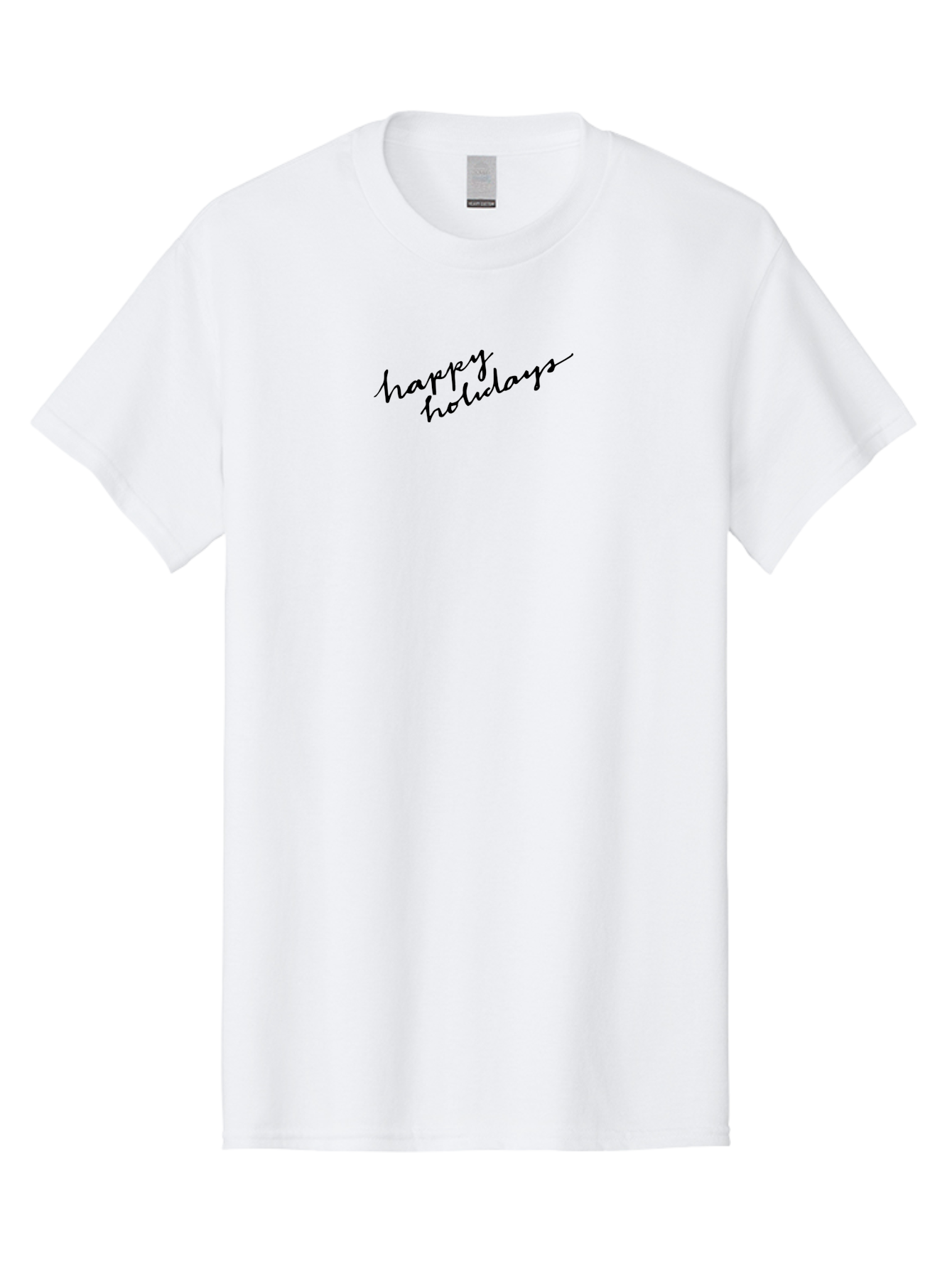 Happy-Holidays-1 Men'S Graphic Tee, 100% Cotton, Comfortable Casual Summer Wear, Machine Washable, Happy Holidays, Winter Season, Festive Wishes, Holiday Greetings, Seasonal Message, Black Calligraphy -  Aaa913 29