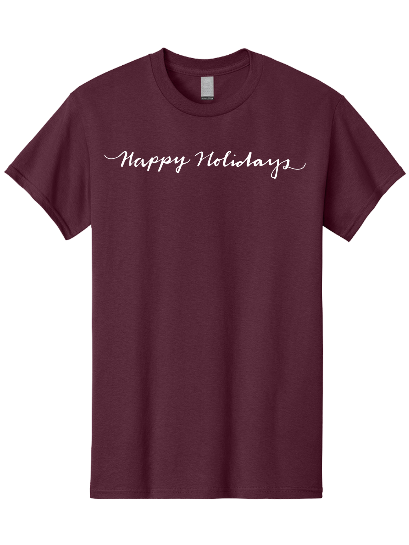 Happy-Holidays-2 Men'S Graphic Tee, 100% Cotton, Comfortable Casual Summer Wear, Machine Washable, Holiday Greeting, Festive Wishes, Seasonal Message, White Cursive Text, Celebration Message, Joyful Greetings, Happy Holidays -  Aaa914 13